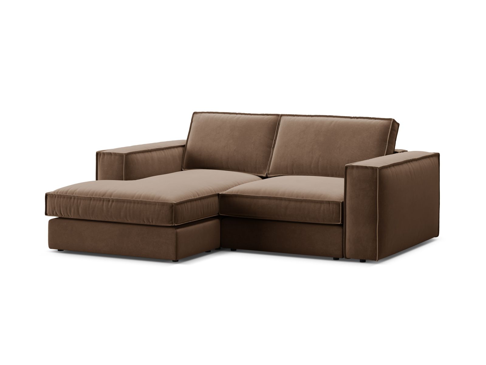 Velvet Modular Left Corner Sofa, "Pola", 2 Seats, 226x158x88
