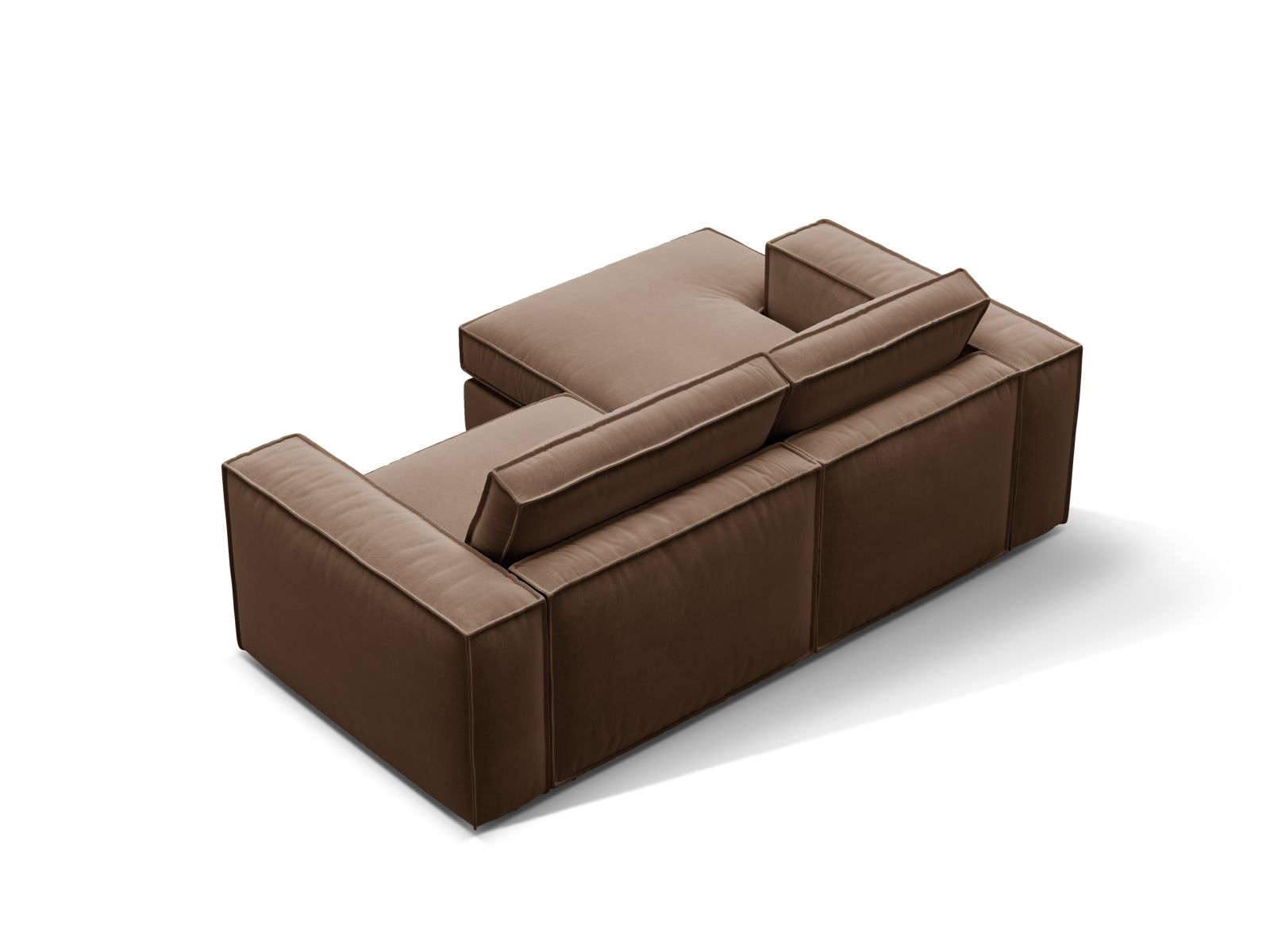 Velvet Modular Left Corner Sofa, "Pola", 2 Seats, 226x158x88