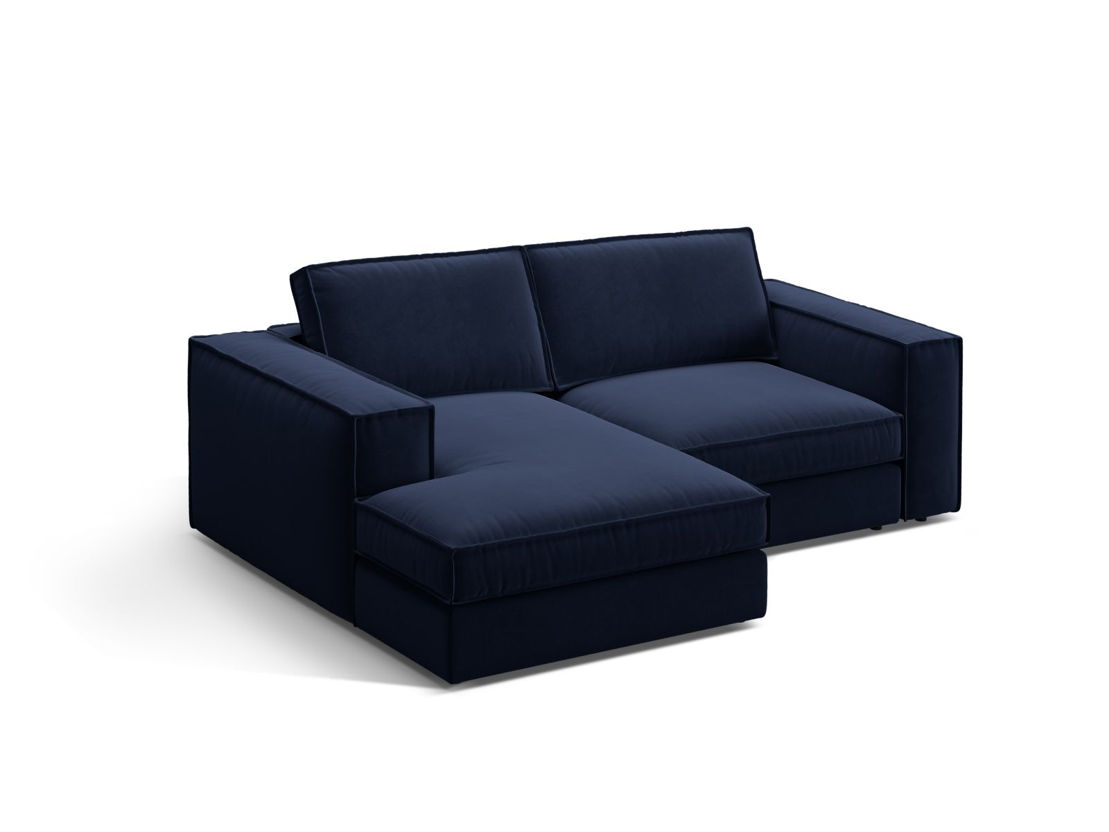 Velvet Modular Left Corner Sofa, "Pola", 2 Seats, 226x158x88