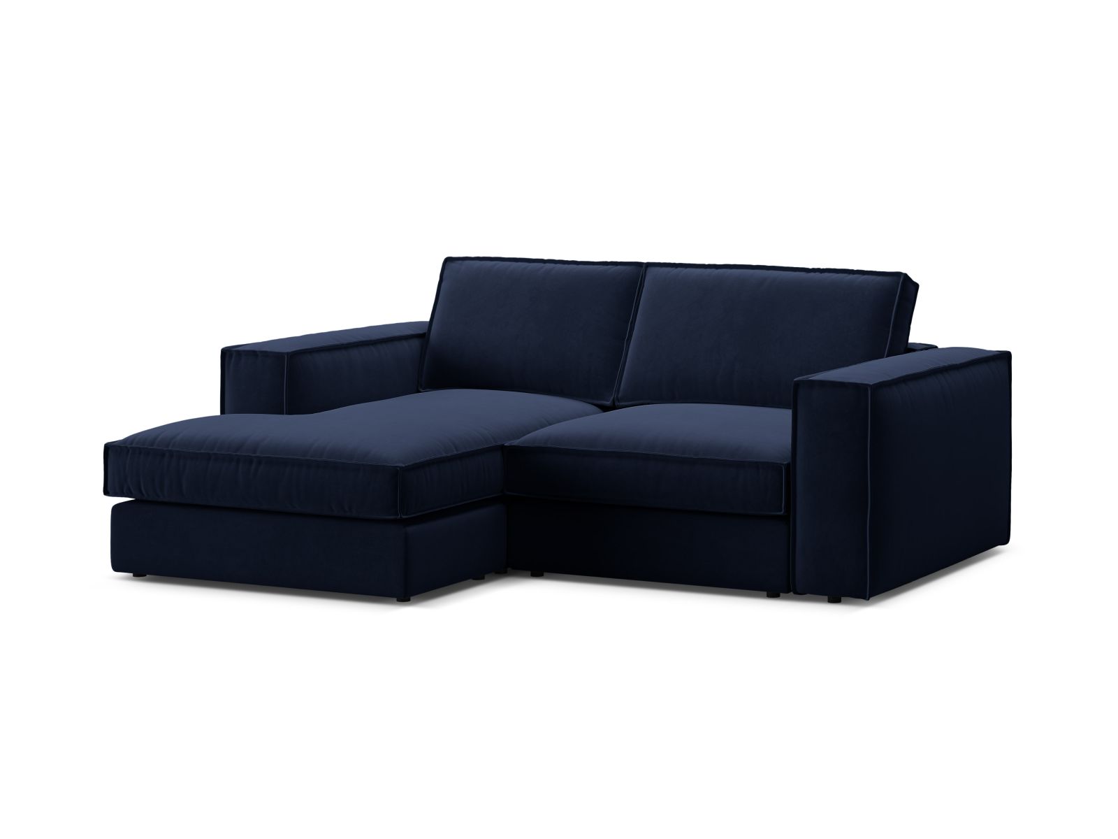 Velvet Modular Left Corner Sofa, "Pola", 2 Seats, 226x158x88