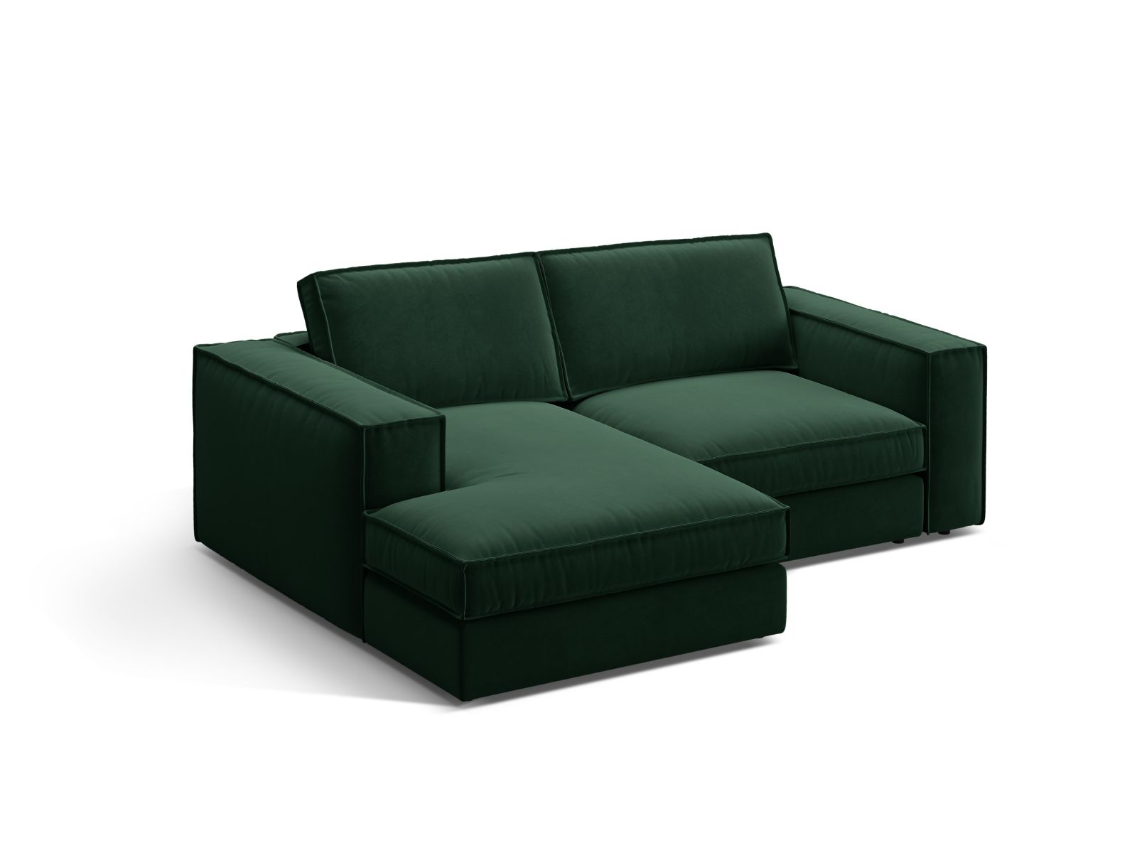 Velvet Modular Left Corner Sofa, "Pola", 2 Seats, 226x158x88