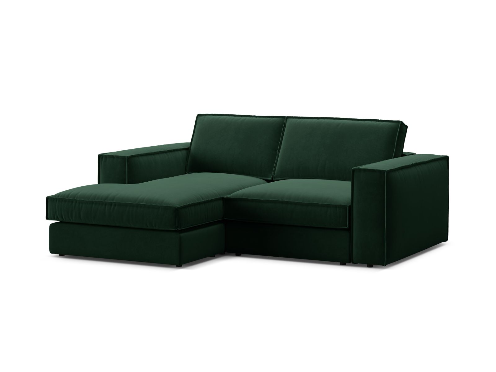 Velvet Modular Left Corner Sofa, "Pola", 2 Seats, 226x158x88