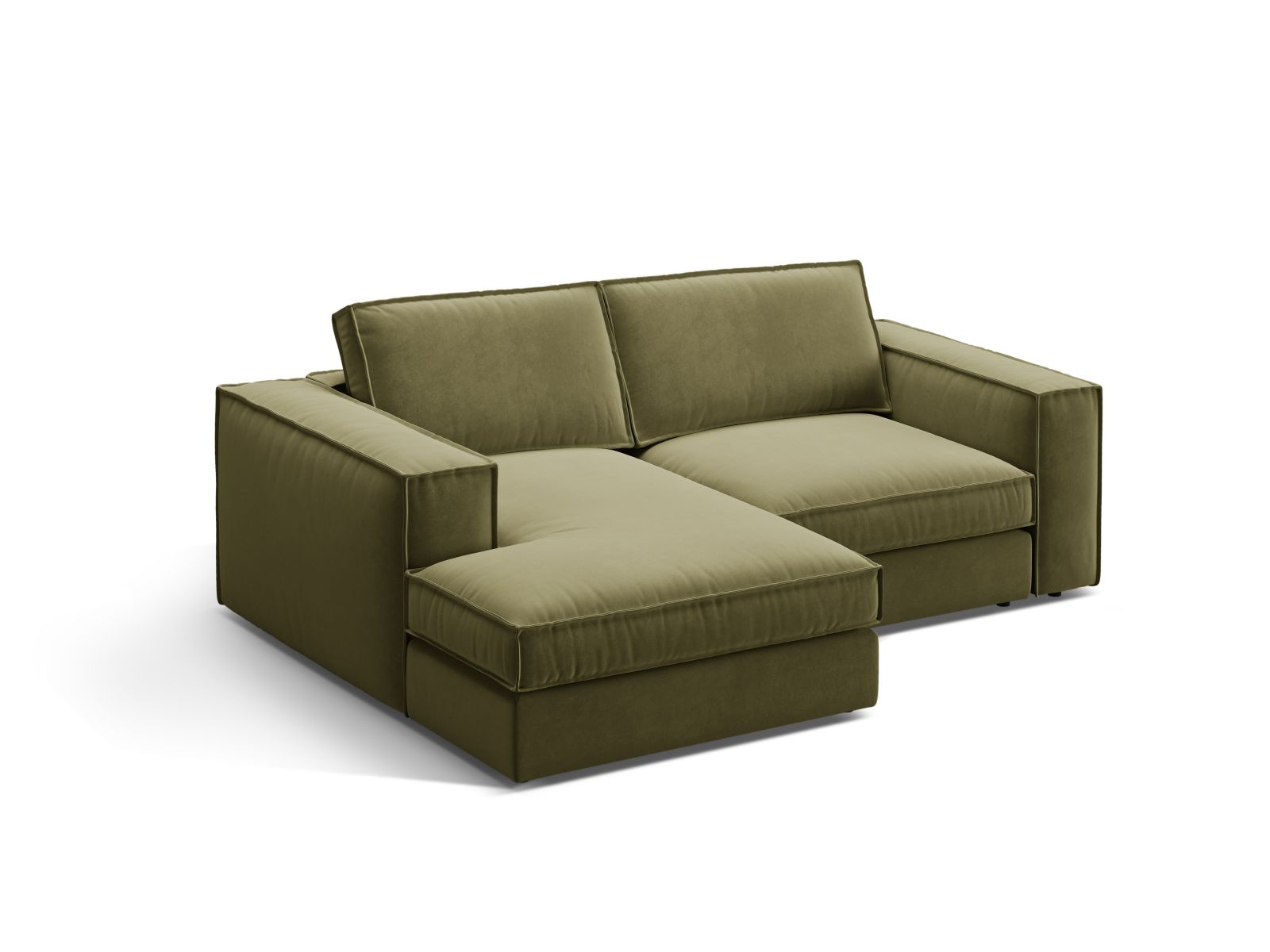 Velvet Modular Left Corner Sofa, "Pola", 2 Seats, 226x158x88