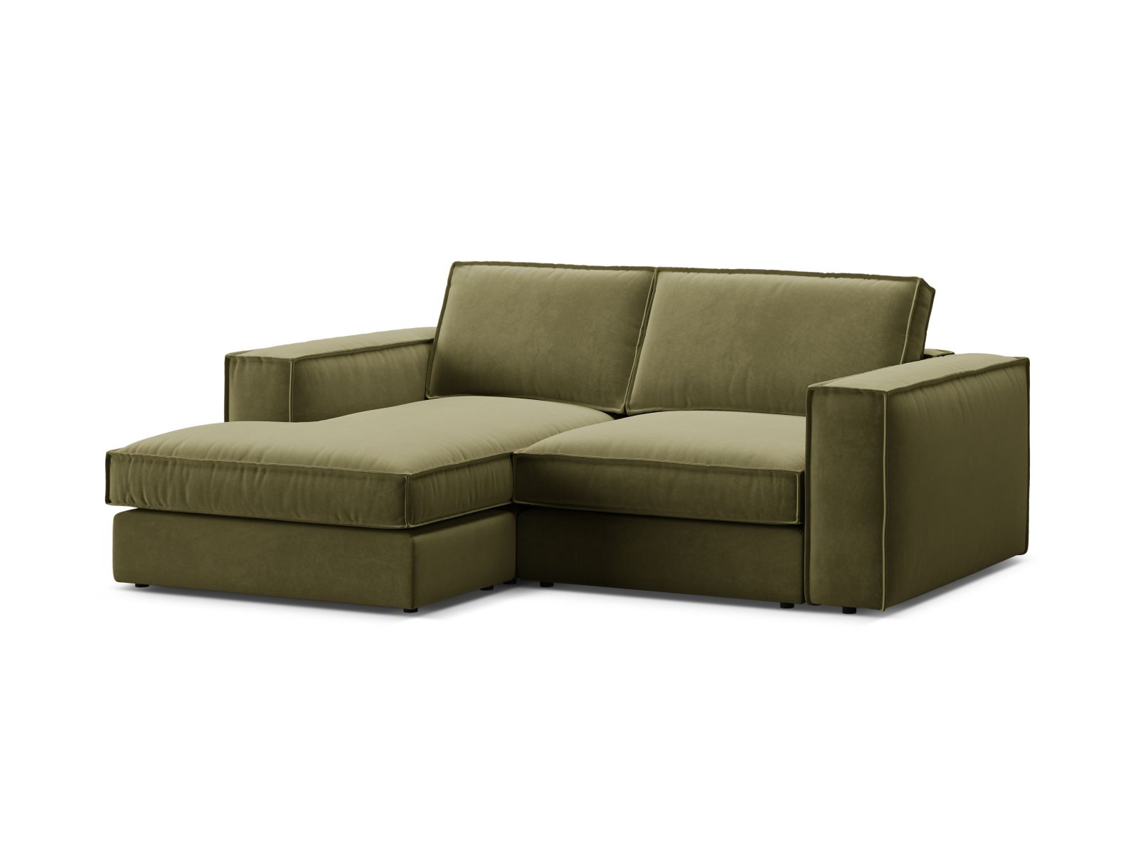 Velvet Modular Left Corner Sofa, "Pola", 2 Seats, 226x158x88