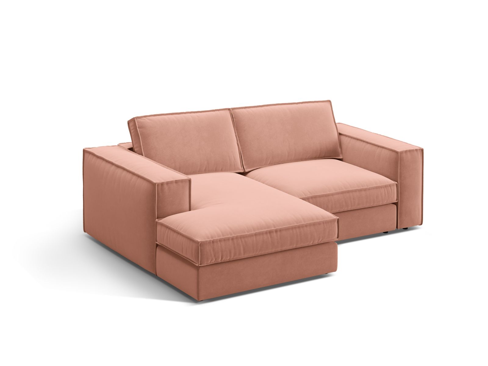 Velvet Modular Left Corner Sofa, "Pola", 2 Seats, 226x158x88