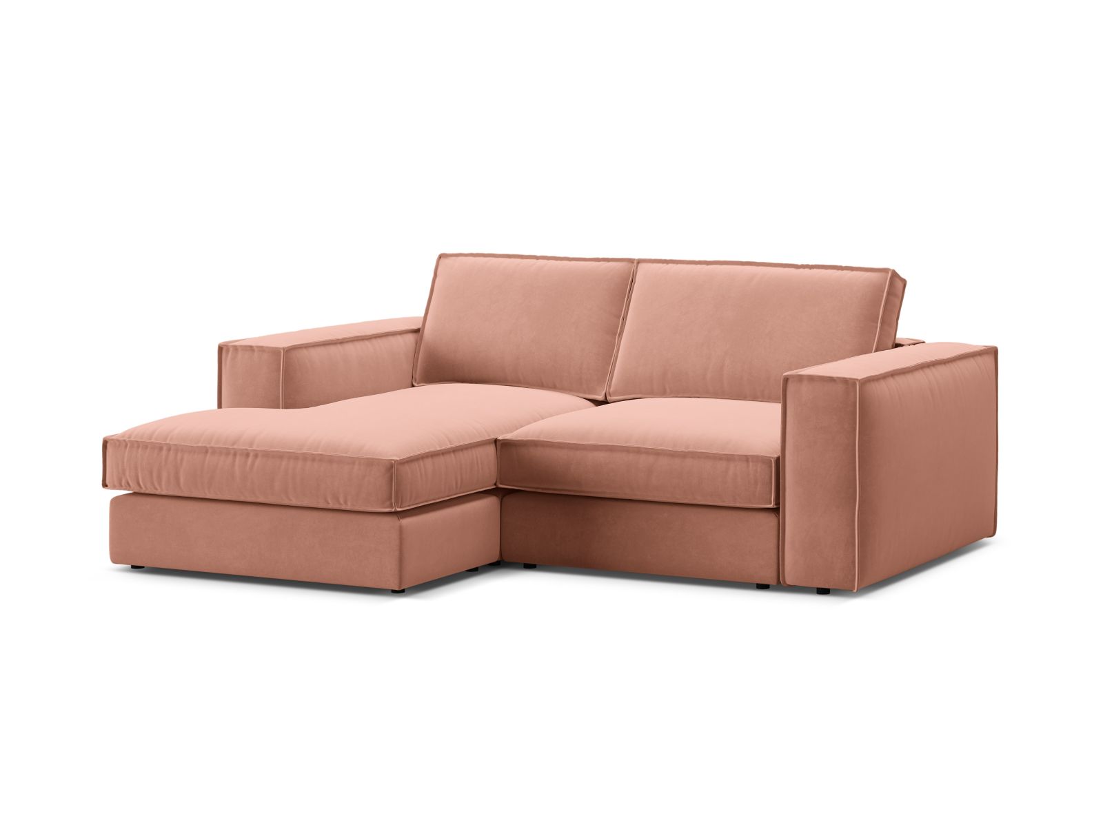 Velvet Modular Left Corner Sofa, "Pola", 2 Seats, 226x158x88