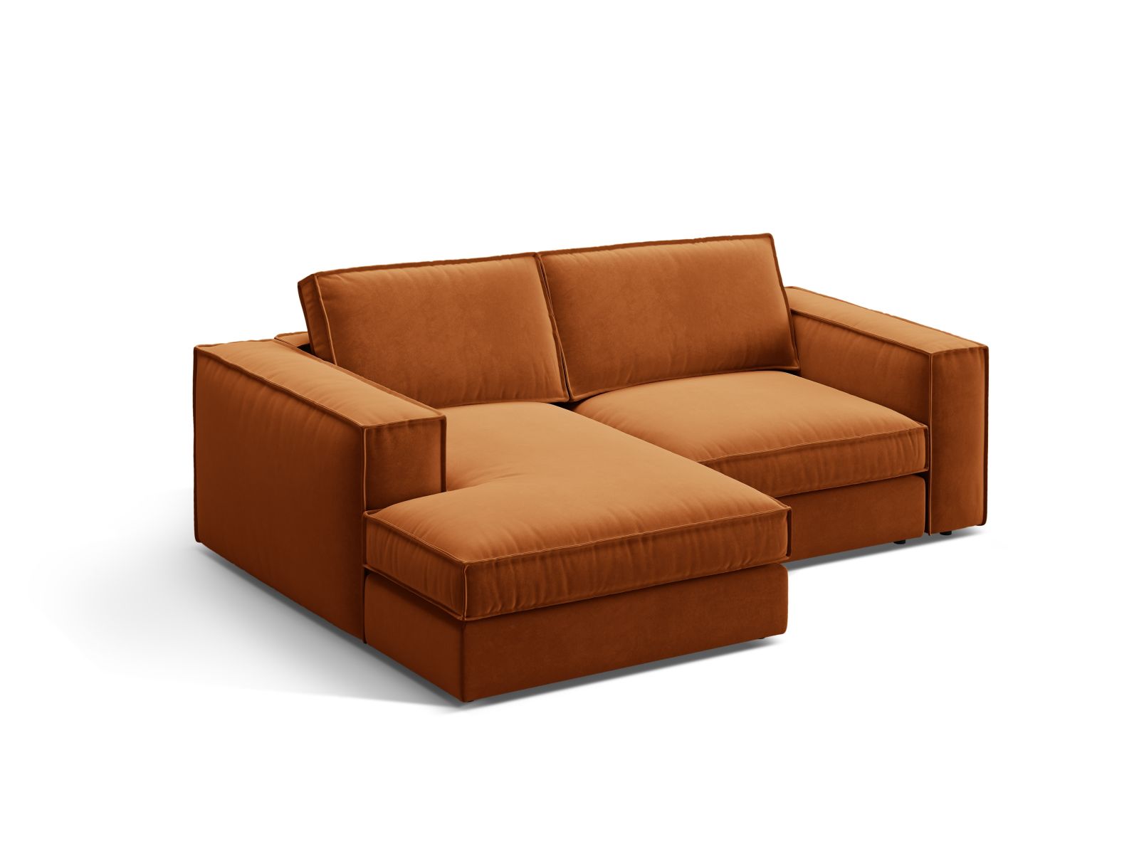 Velvet Modular Left Corner Sofa, "Pola", 2 Seats, 226x158x88