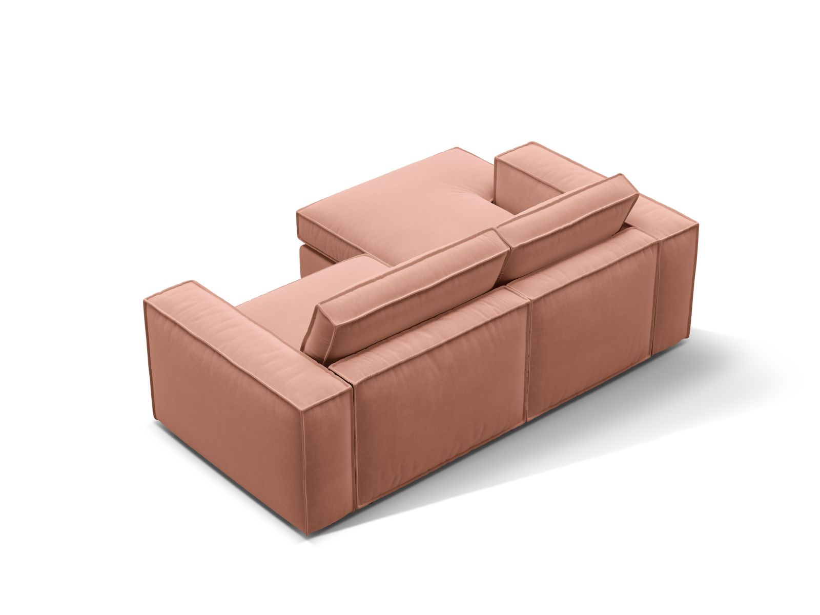 Velvet Modular Left Corner Sofa, "Pola", 2 Seats, 226x158x88