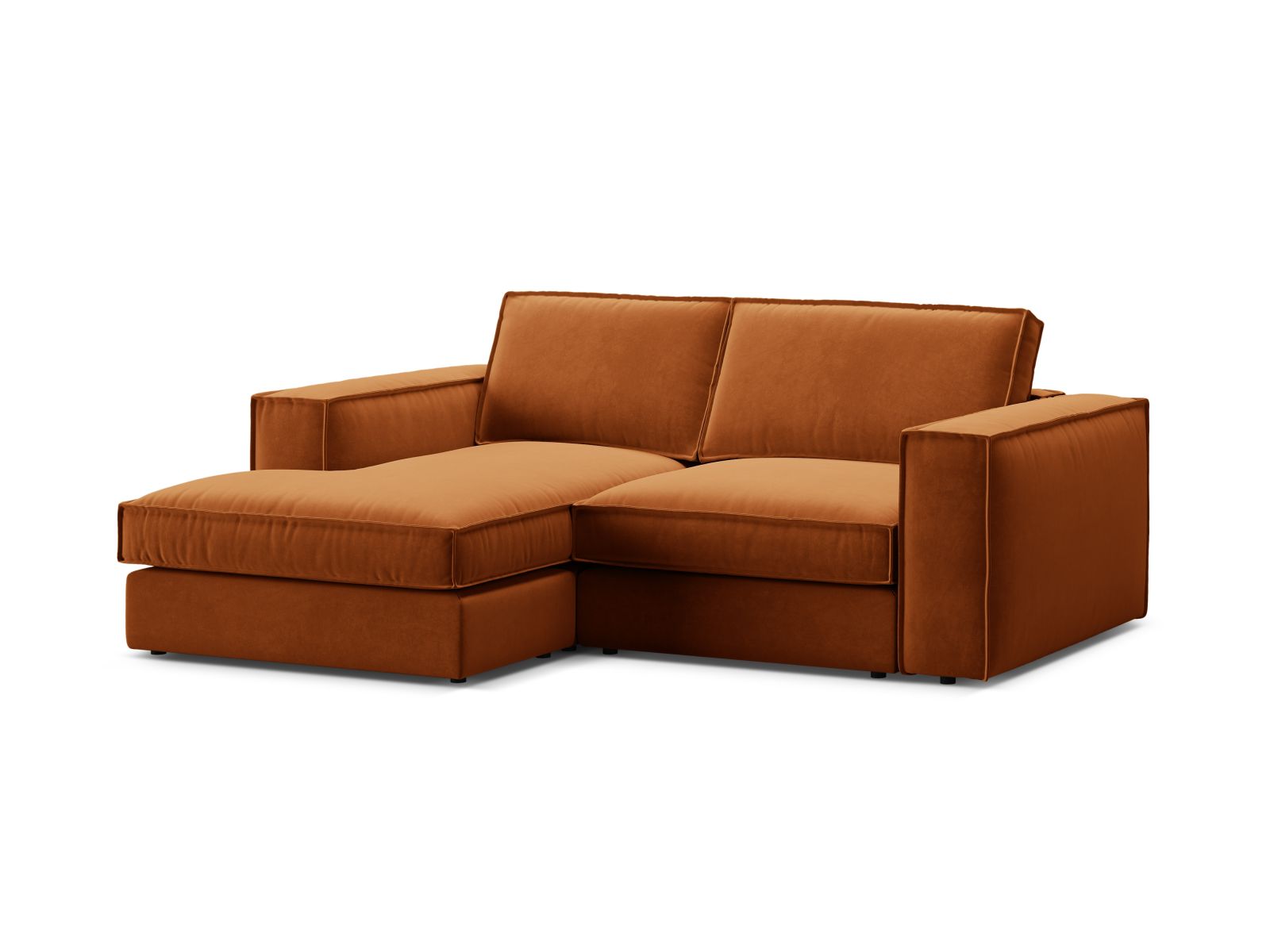 Velvet Modular Left Corner Sofa, "Pola", 2 Seats, 226x158x88