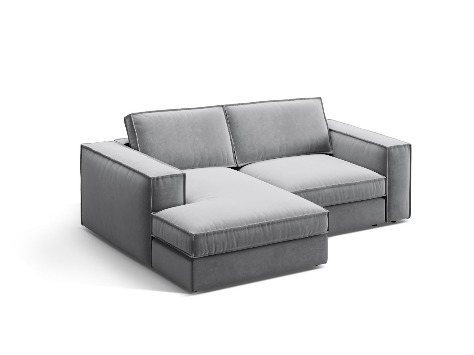 Velvet Modular Left Corner Sofa, "Pola", 2 Seats, 226x158x88