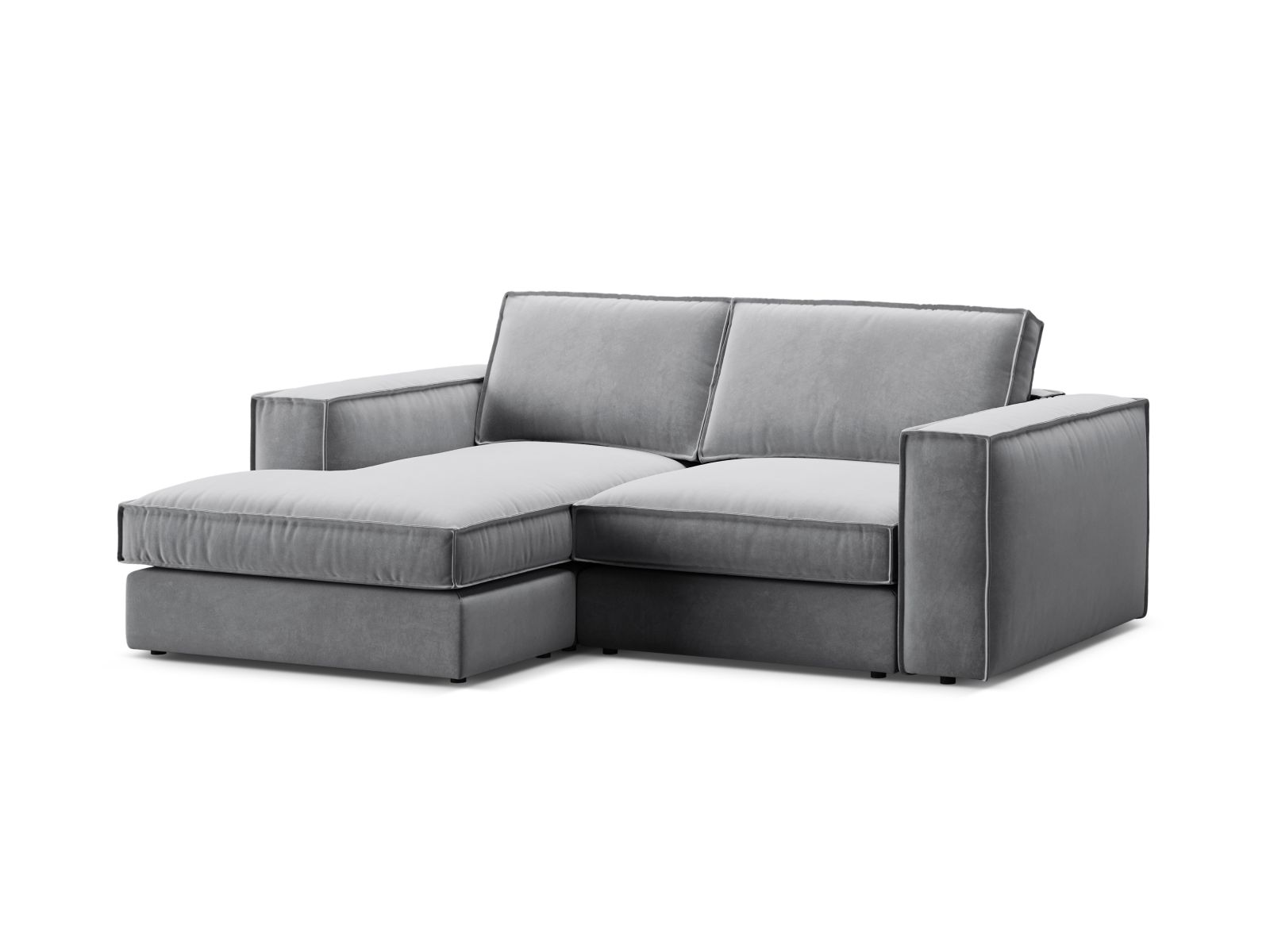 Velvet Modular Left Corner Sofa, "Pola", 2 Seats, 226x158x88