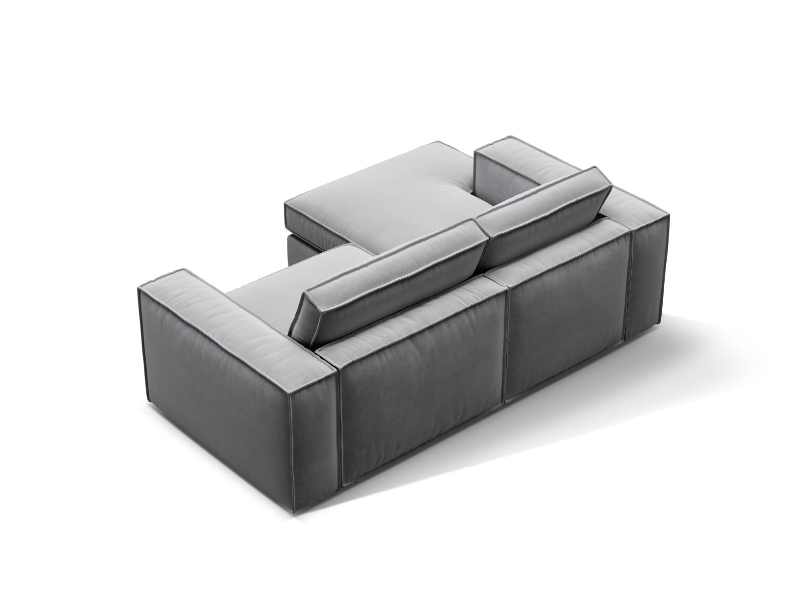 Velvet Modular Left Corner Sofa, "Pola", 2 Seats, 226x158x88