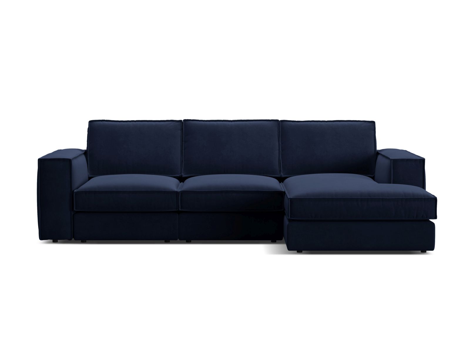 Velvet Modular Right Corner Sofa, "Pola", 3 Seats, 284x158x88