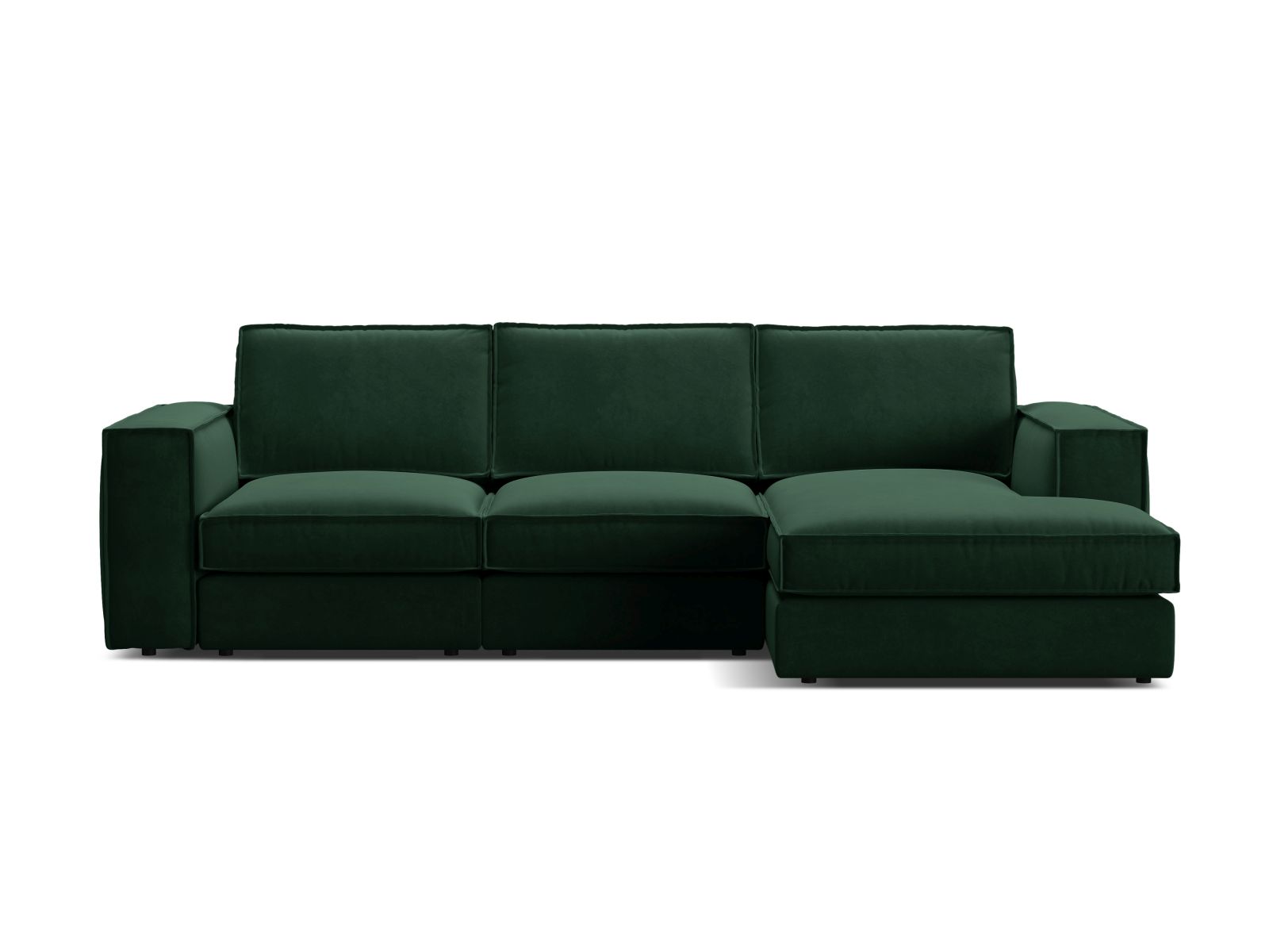 Velvet Modular Right Corner Sofa, "Pola", 3 Seats, 284x158x88