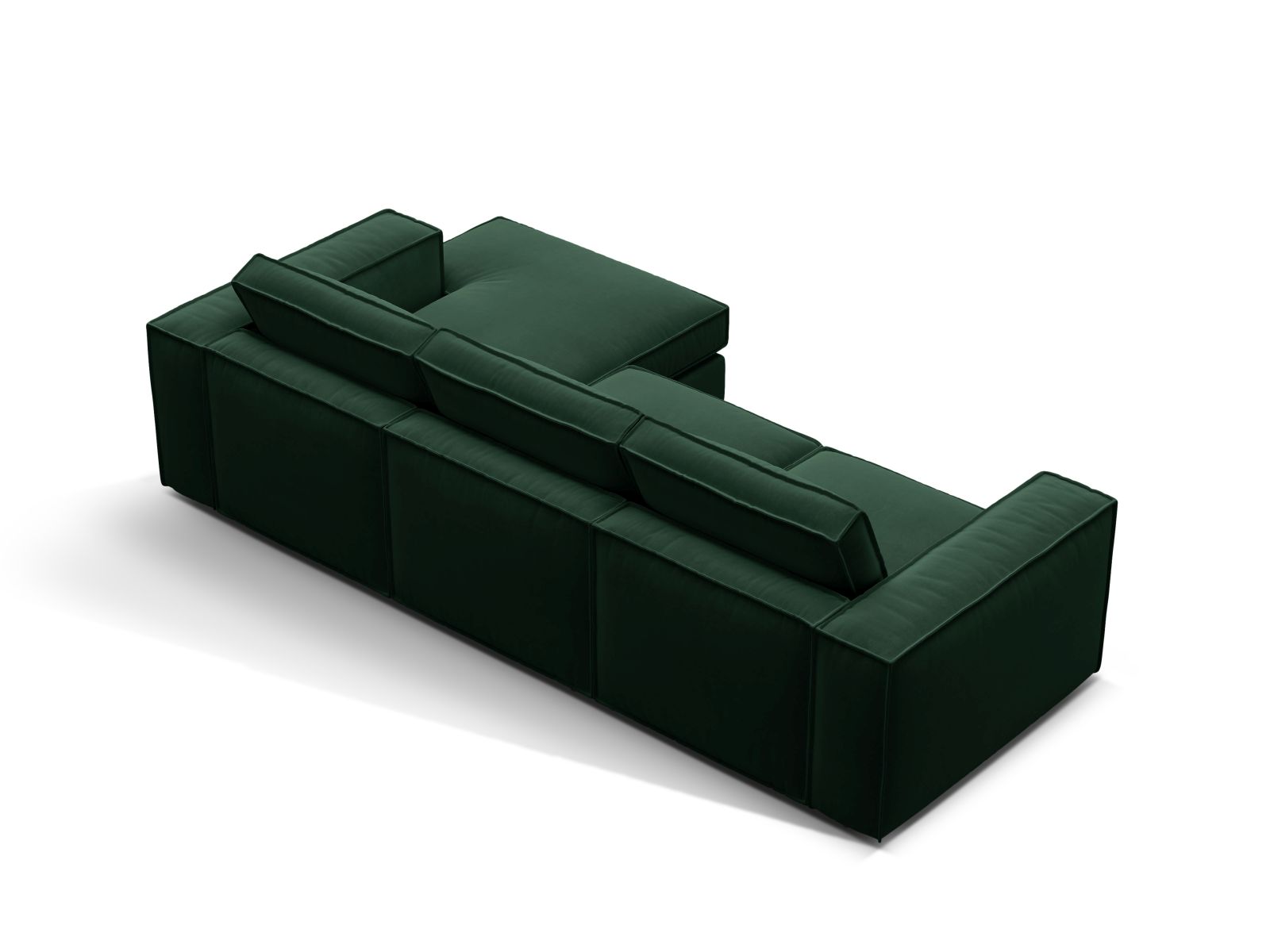 Velvet Modular Right Corner Sofa, "Pola", 3 Seats, 284x158x88