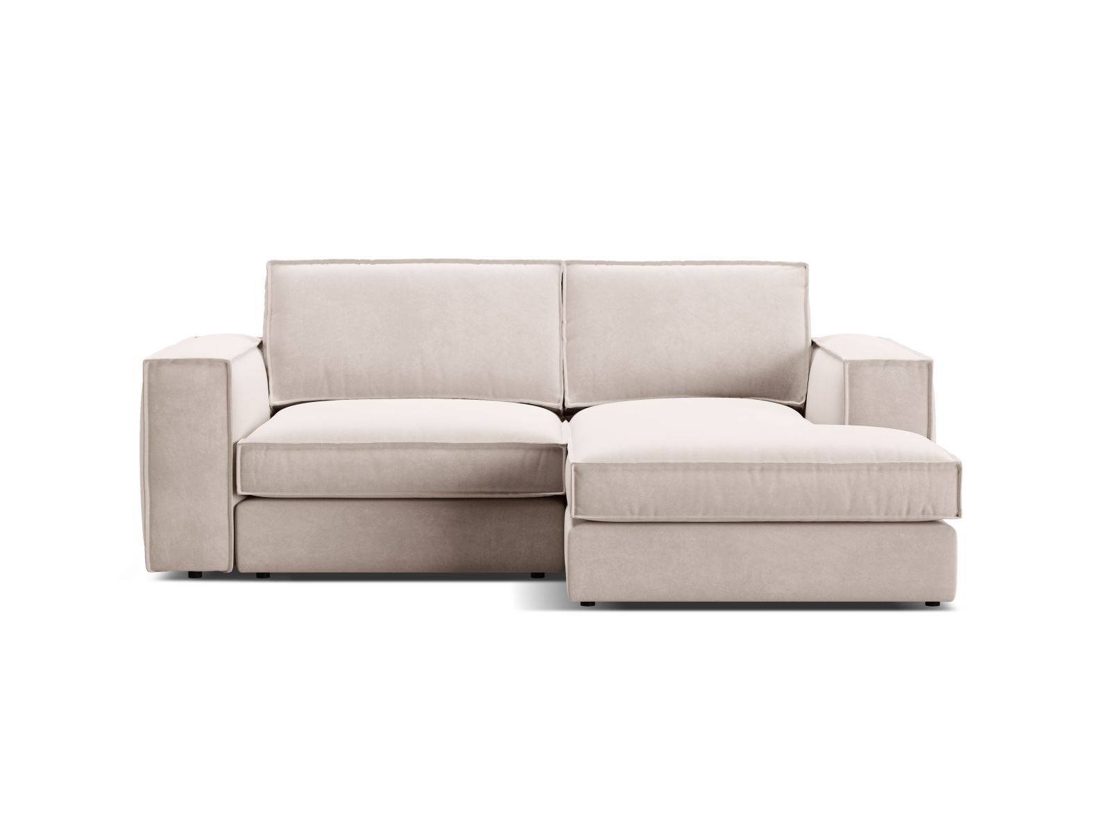 Velvet Modular Right Corner Sofa, "Pola", 2 Seats, 226x158x88