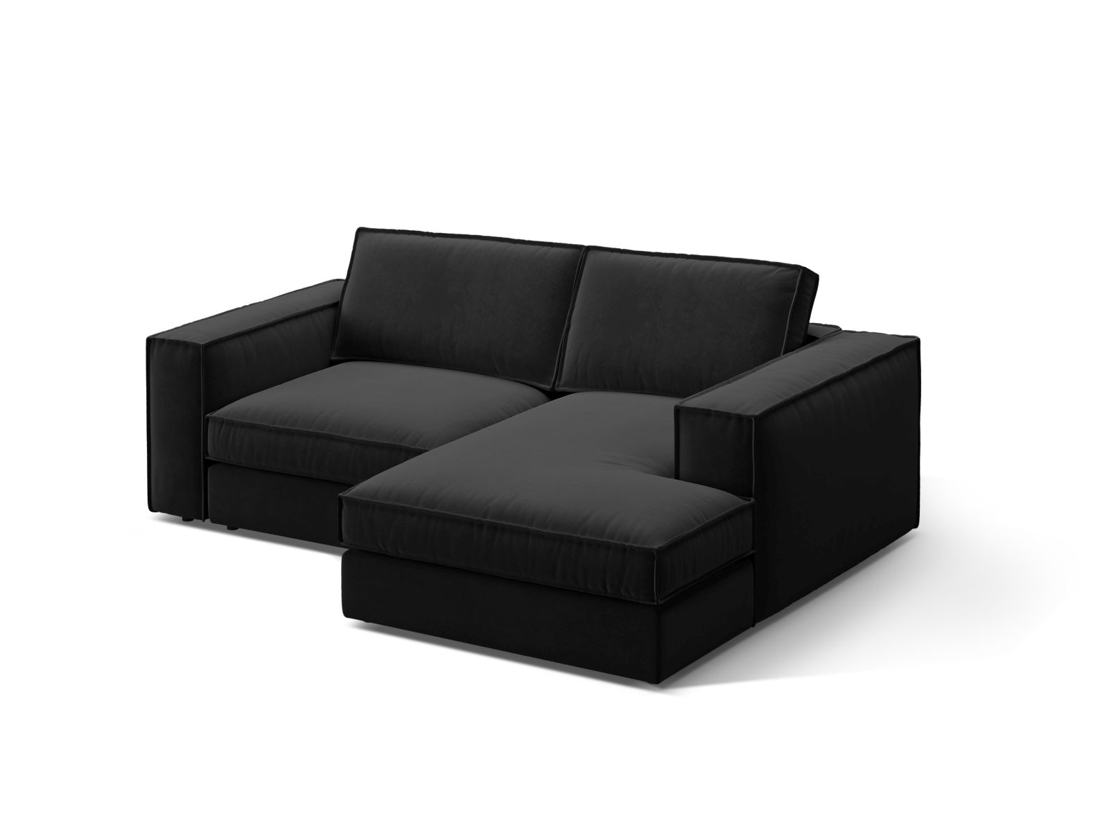 Velvet Modular Right Corner Sofa, "Pola", 2 Seats, 226x158x88