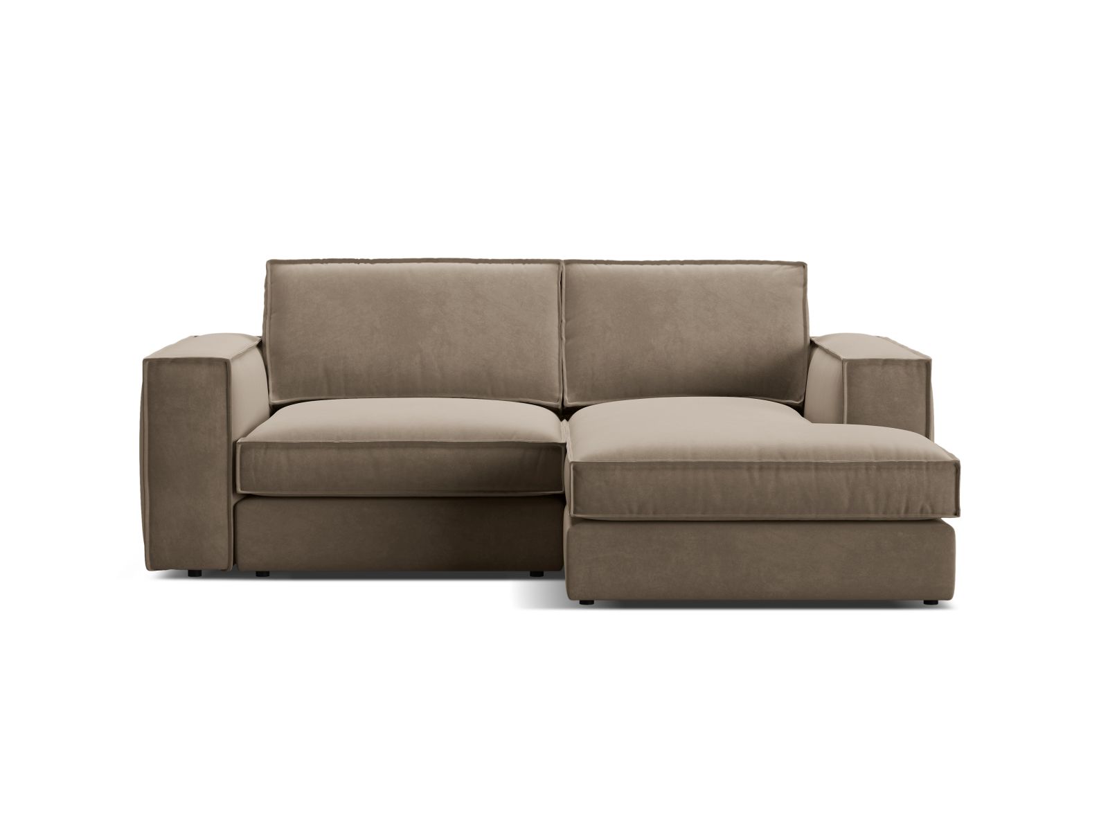 Velvet Modular Right Corner Sofa, "Pola", 2 Seats, 226x158x88