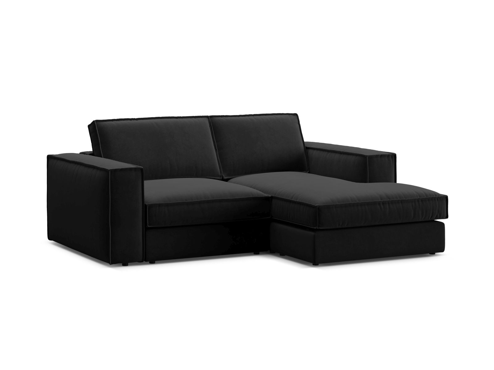 Velvet Modular Right Corner Sofa, "Pola", 2 Seats, 226x158x88