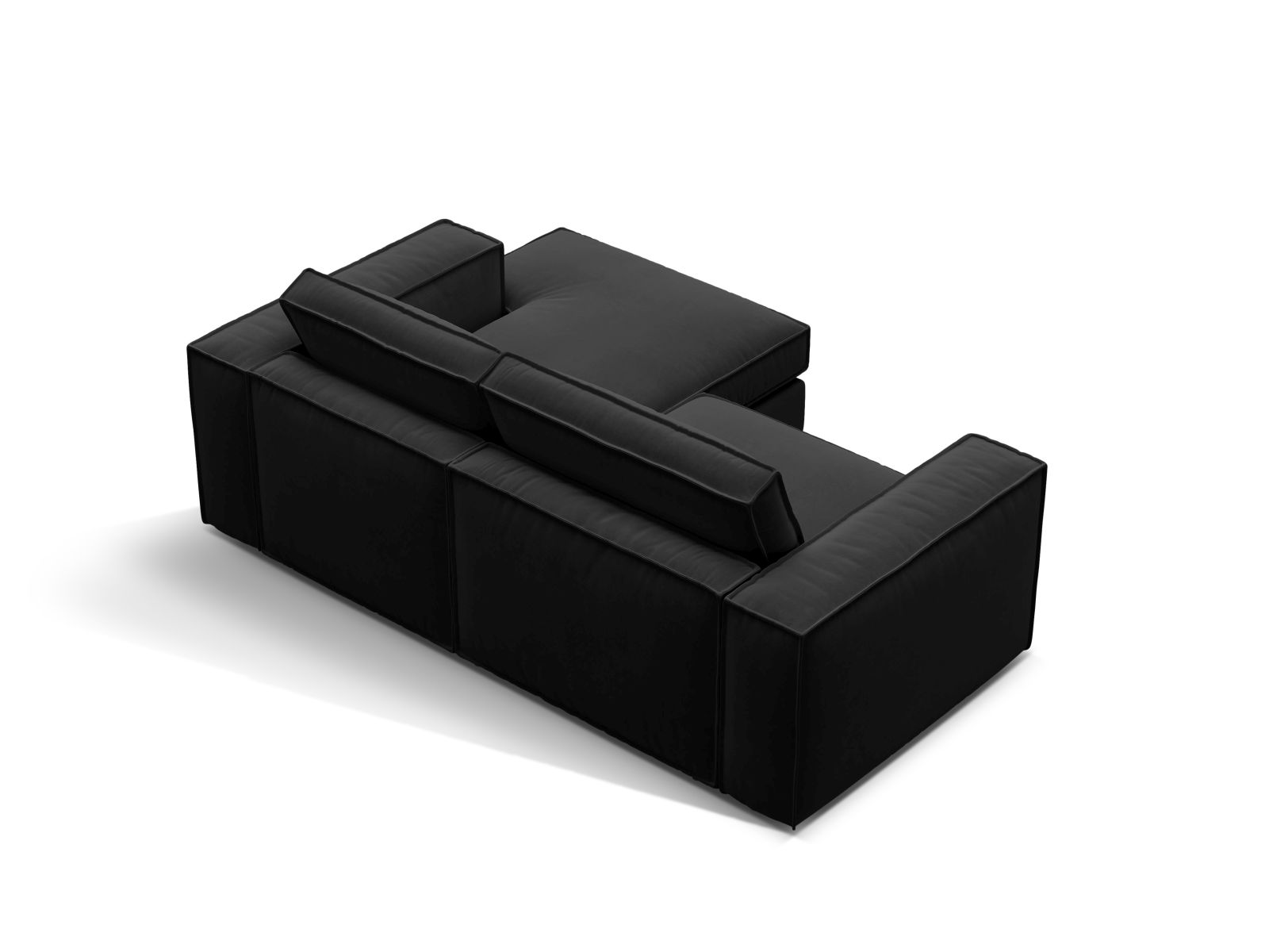 Velvet Modular Right Corner Sofa, "Pola", 2 Seats, 226x158x88