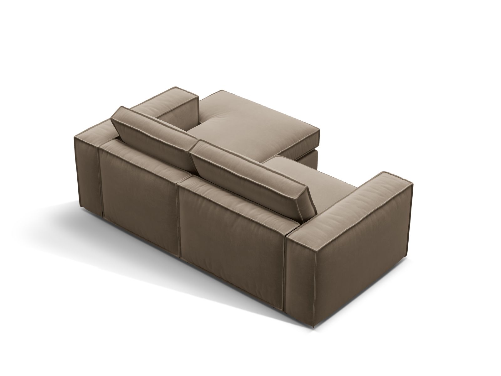 Velvet Modular Right Corner Sofa, "Pola", 2 Seats, 226x158x88