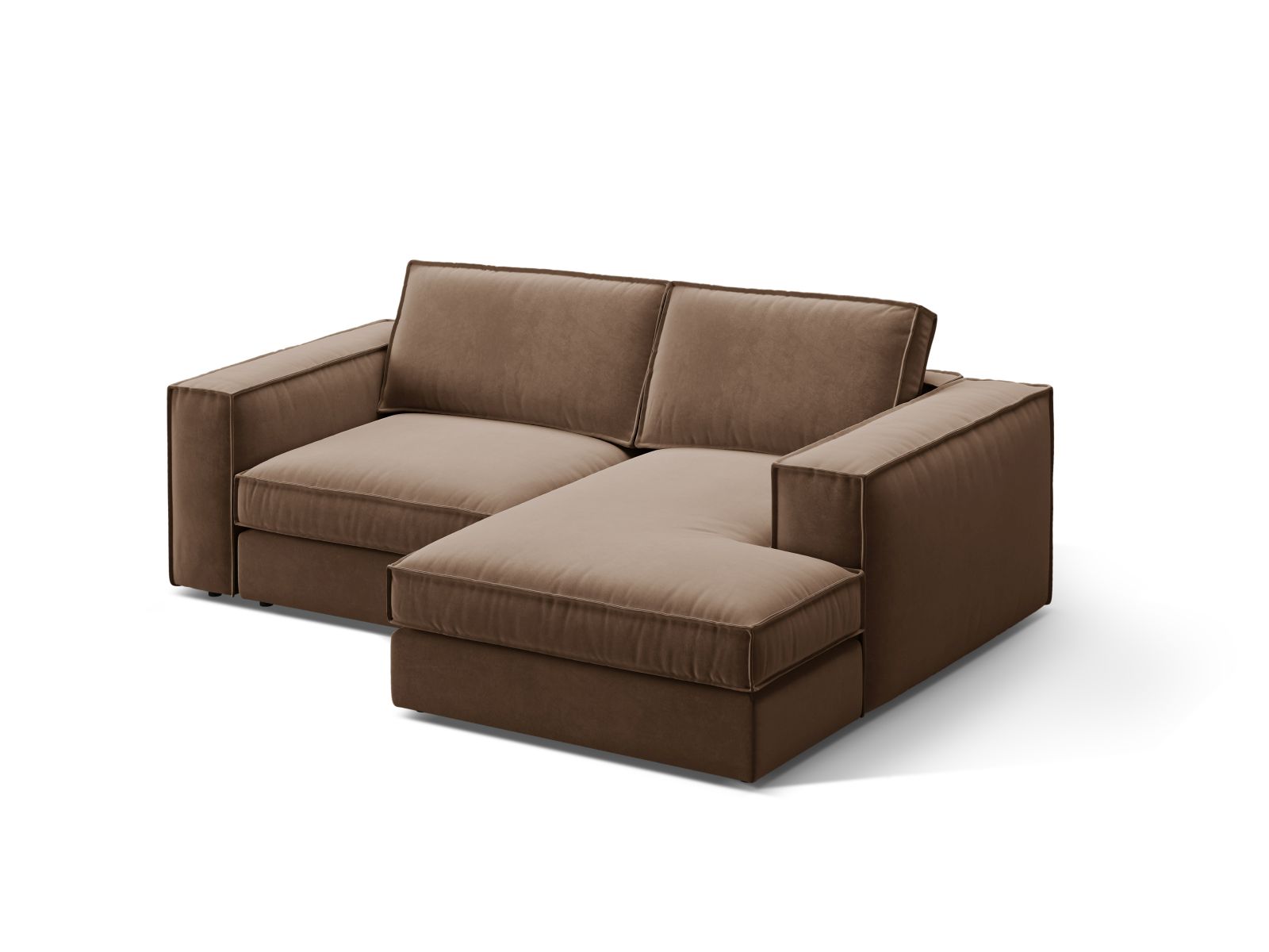 Velvet Modular Right Corner Sofa, "Pola", 2 Seats, 226x158x88