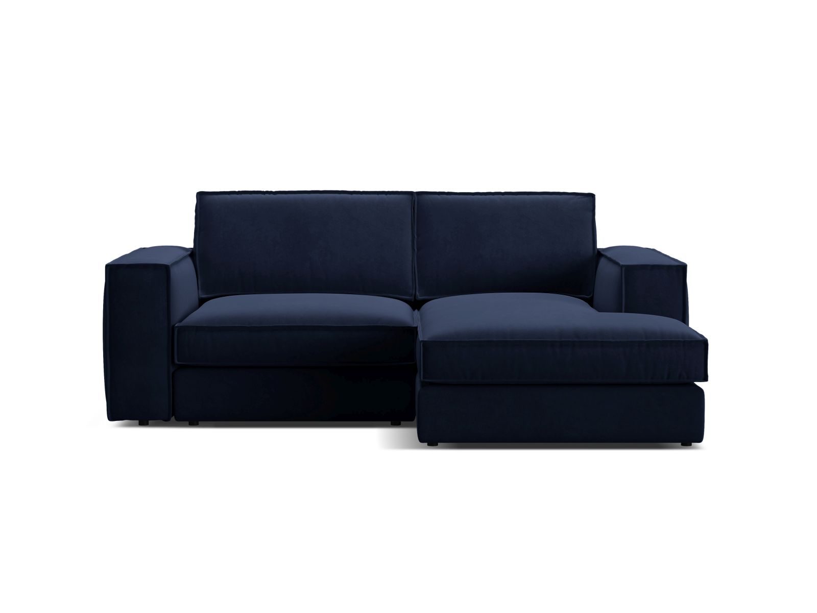 Velvet Modular Right Corner Sofa, "Pola", 2 Seats, 226x158x88