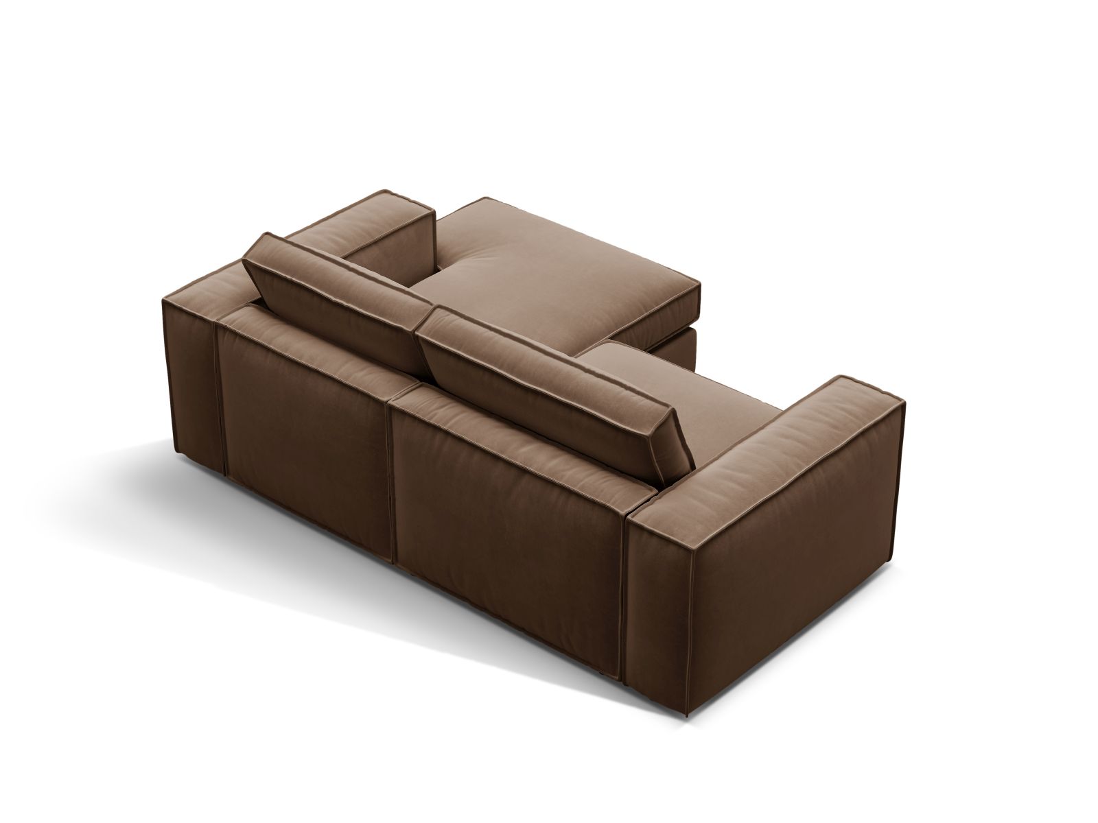 Velvet Modular Right Corner Sofa, "Pola", 2 Seats, 226x158x88
