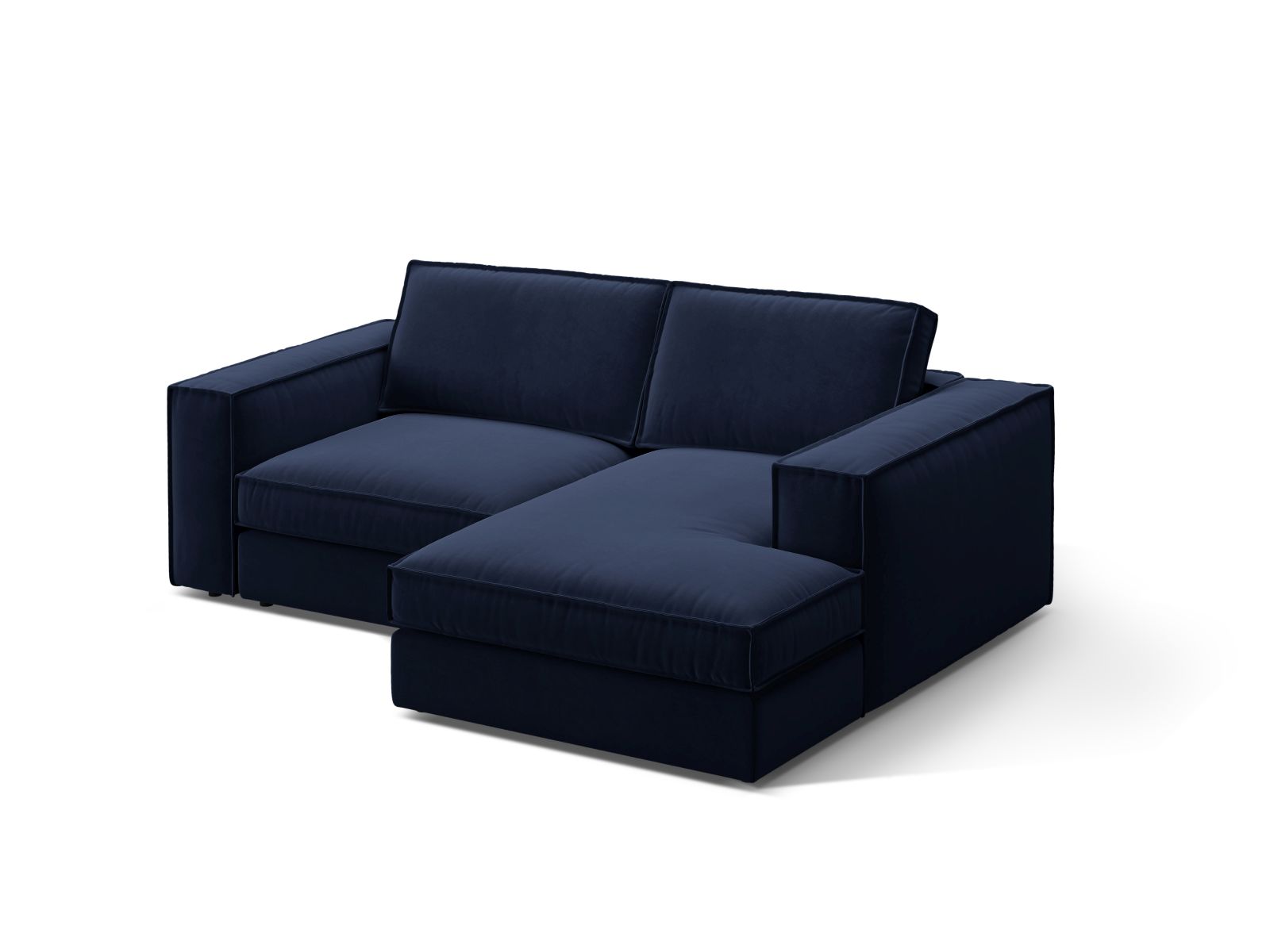 Velvet Modular Right Corner Sofa, "Pola", 2 Seats, 226x158x88