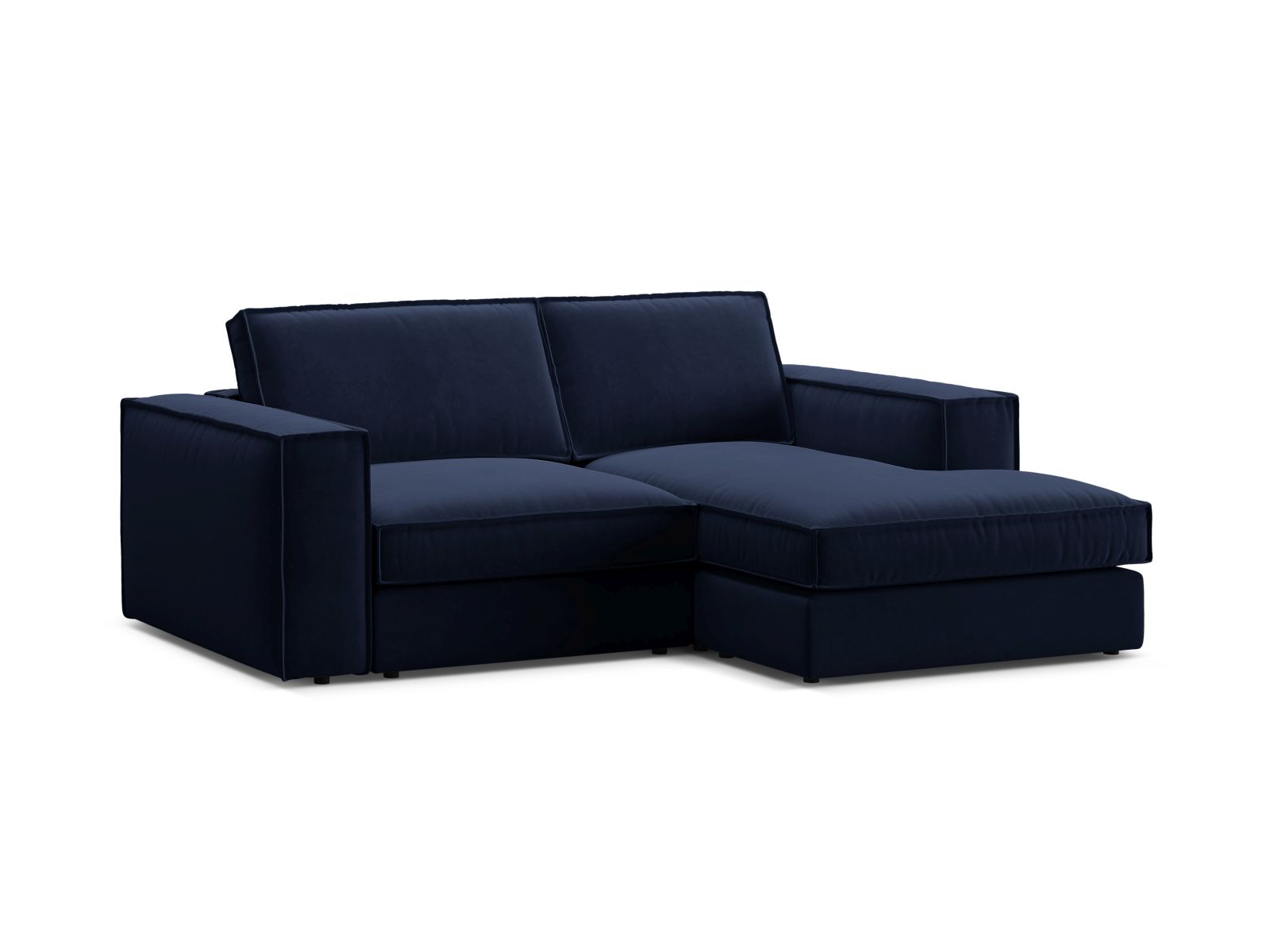 Velvet Modular Right Corner Sofa, "Pola", 2 Seats, 226x158x88