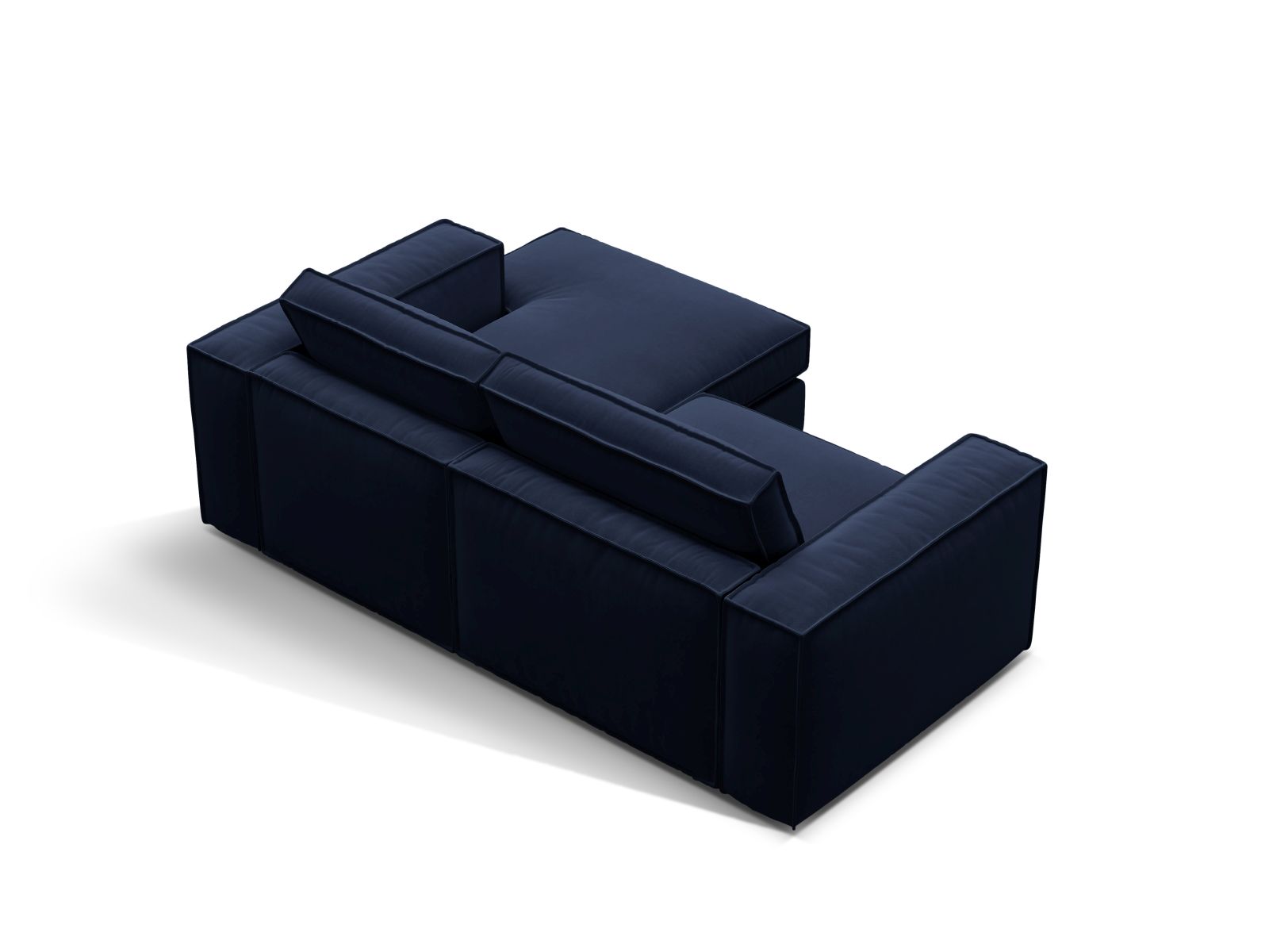 Velvet Modular Right Corner Sofa, "Pola", 2 Seats, 226x158x88