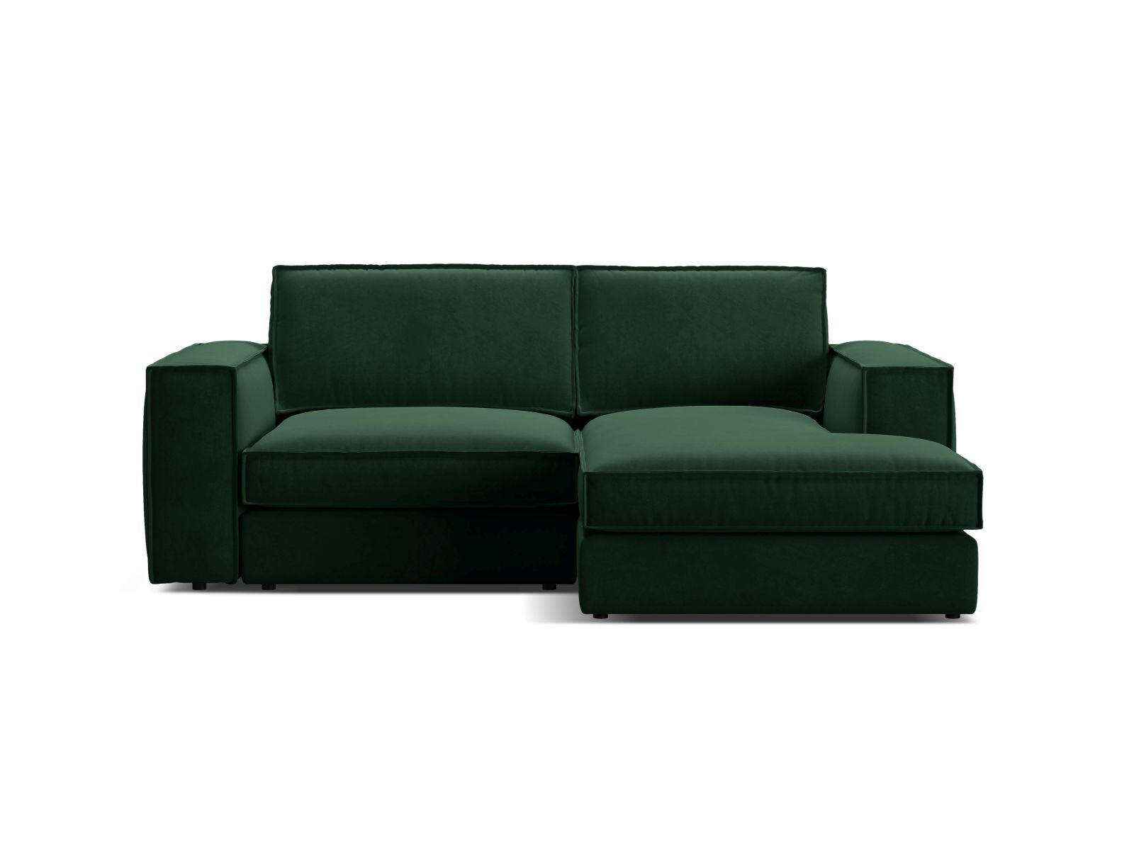 Velvet Modular Right Corner Sofa, "Pola", 2 Seats, 226x158x88