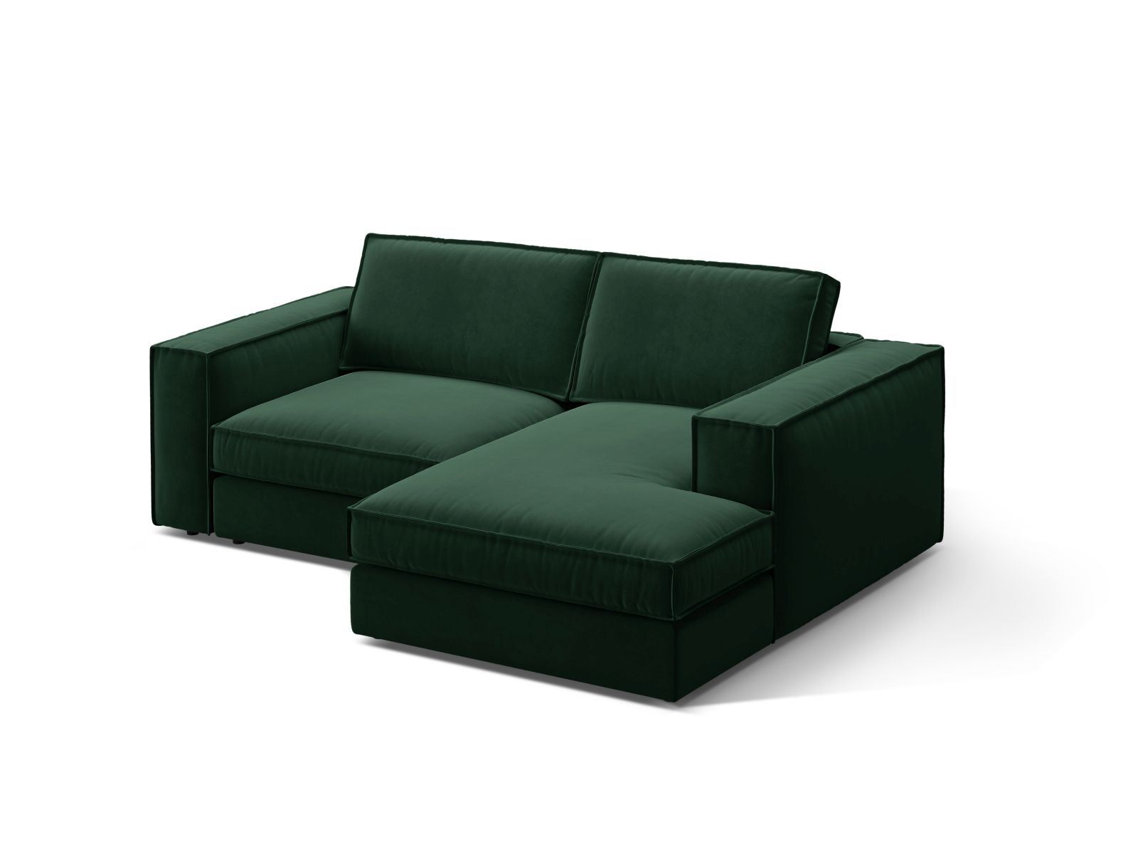 Velvet Modular Right Corner Sofa, "Pola", 2 Seats, 226x158x88