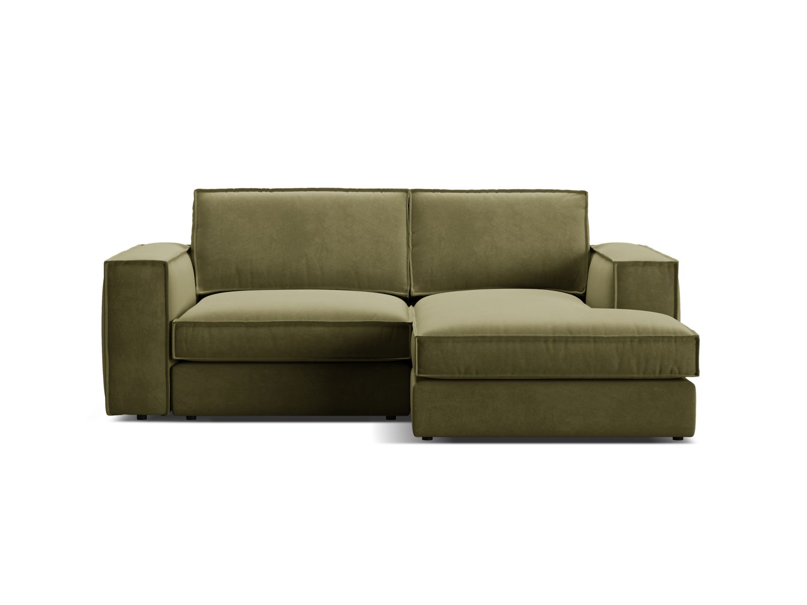 Velvet Modular Right Corner Sofa, "Pola", 2 Seats, 226x158x88