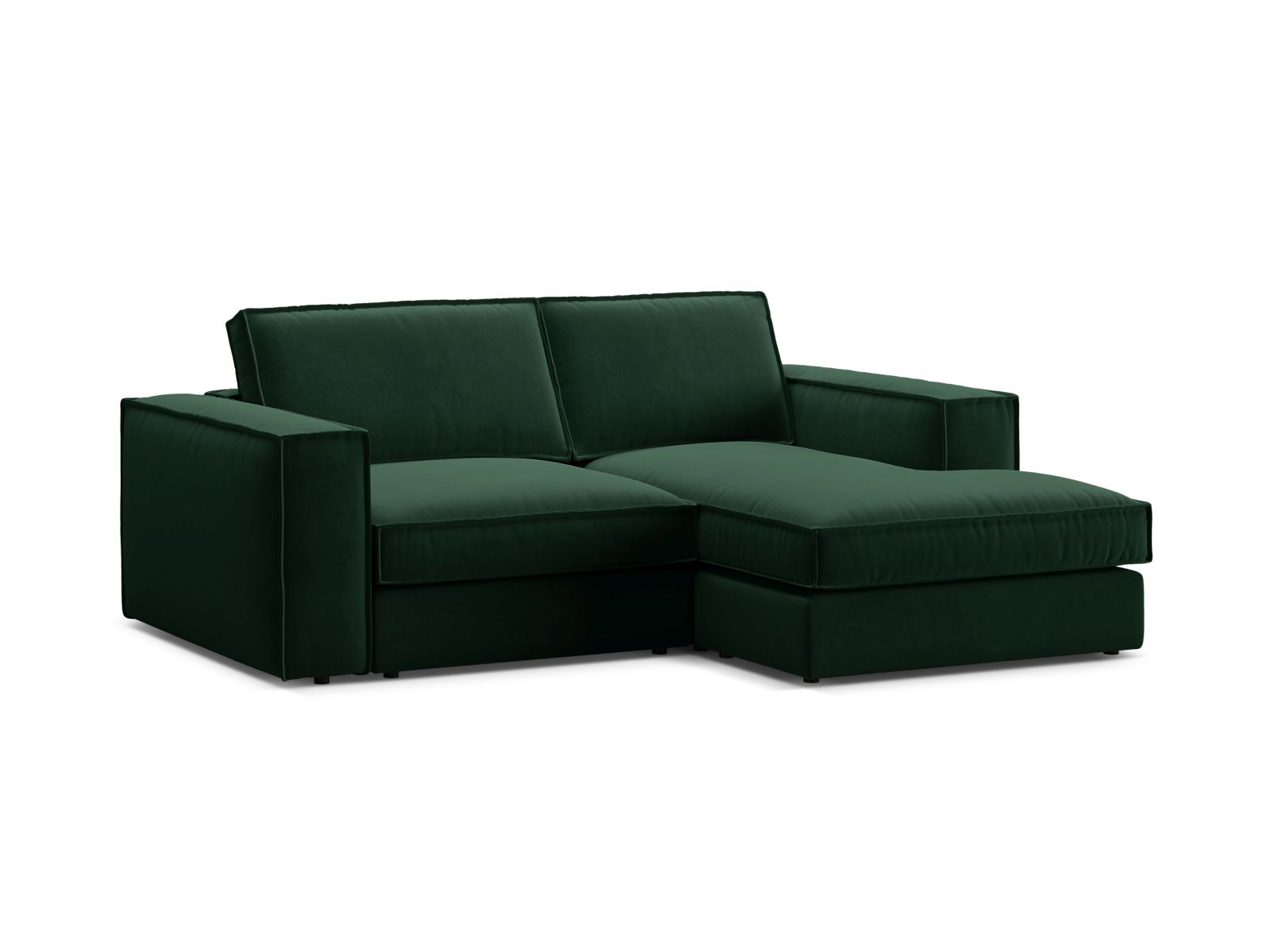 Velvet Modular Right Corner Sofa, "Pola", 2 Seats, 226x158x88