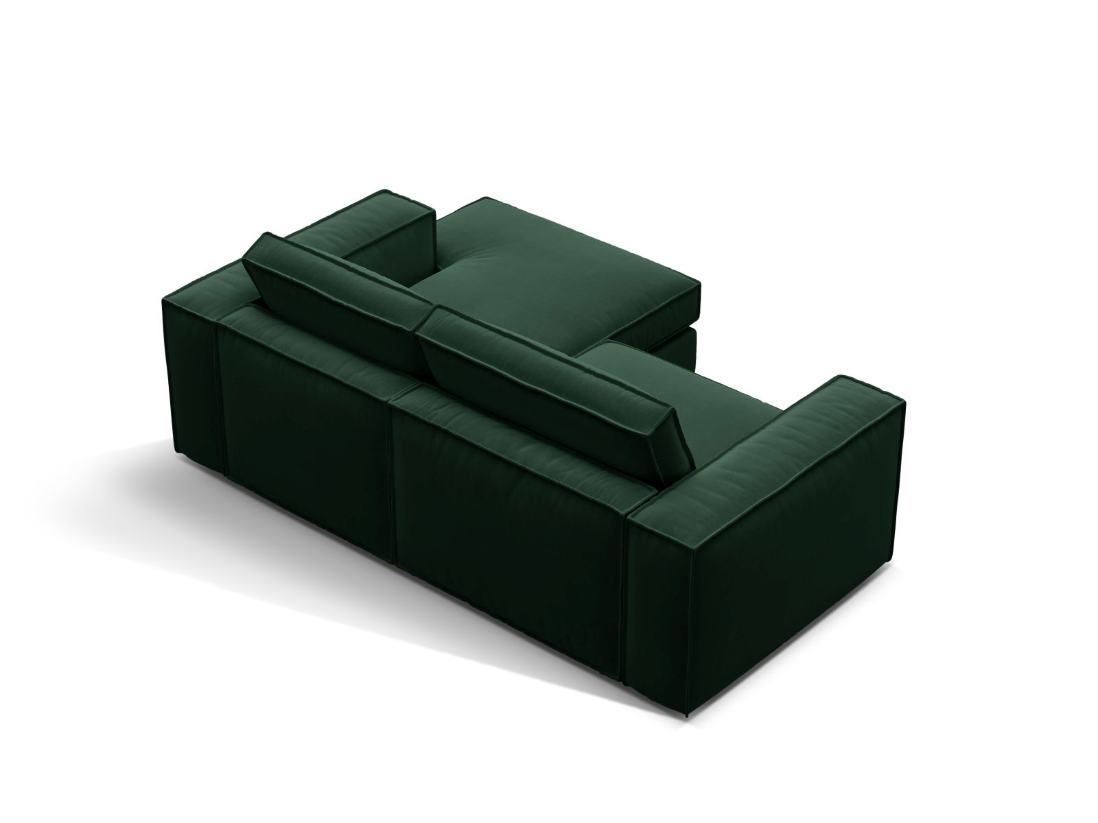 Velvet Modular Right Corner Sofa, "Pola", 2 Seats, 226x158x88