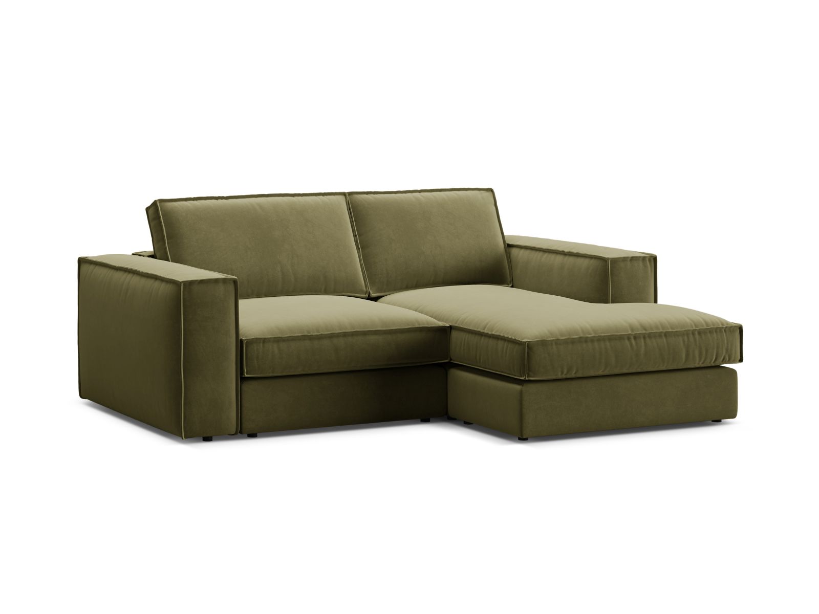 Velvet Modular Right Corner Sofa, "Pola", 2 Seats, 226x158x88