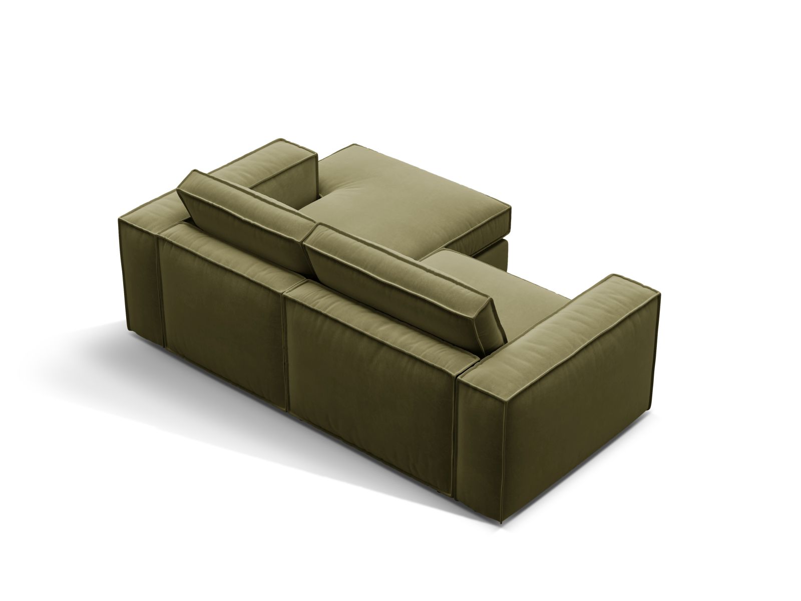Velvet Modular Right Corner Sofa, "Pola", 2 Seats, 226x158x88