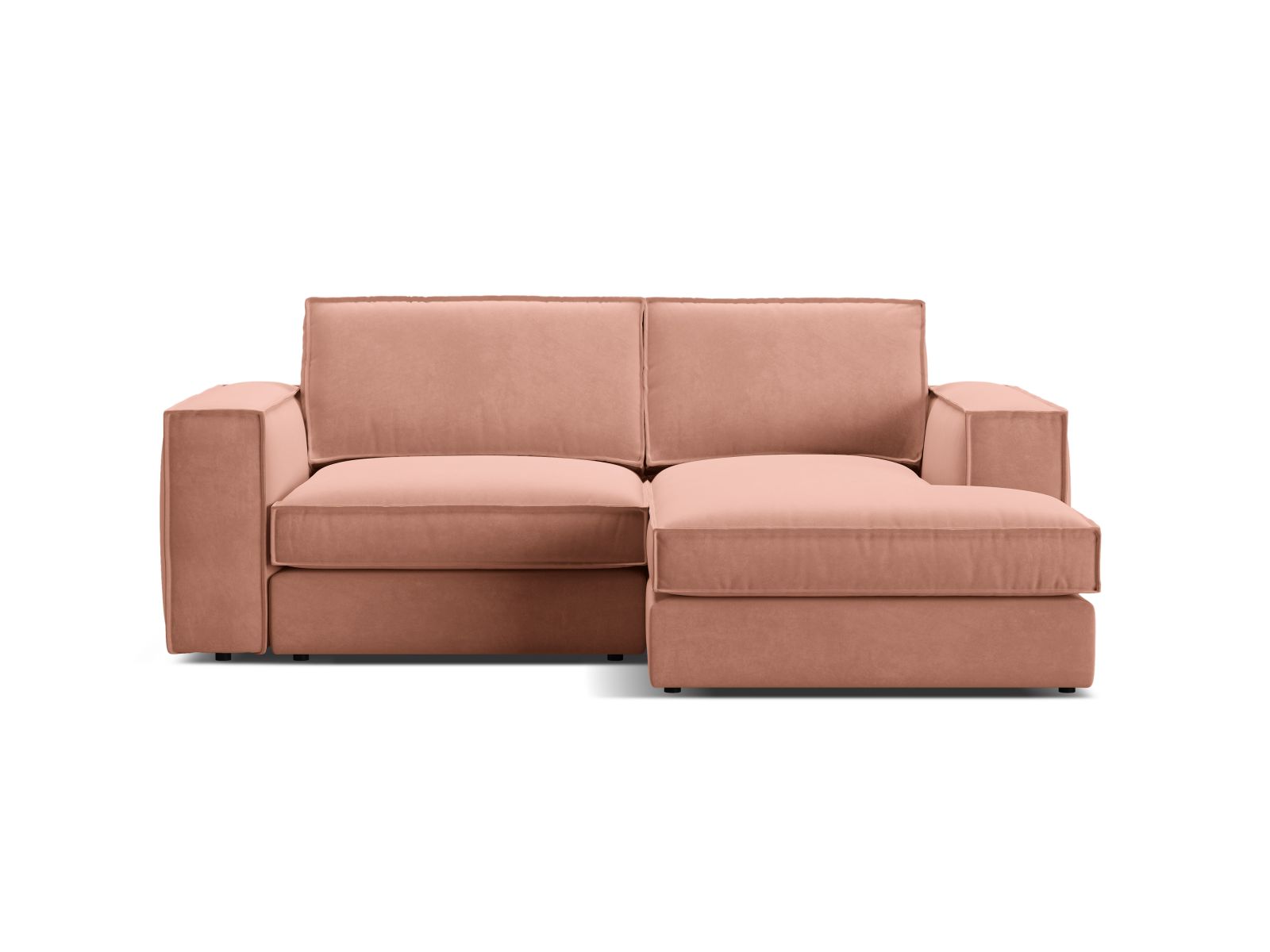 Velvet Modular Right Corner Sofa, "Pola", 2 Seats, 226x158x88