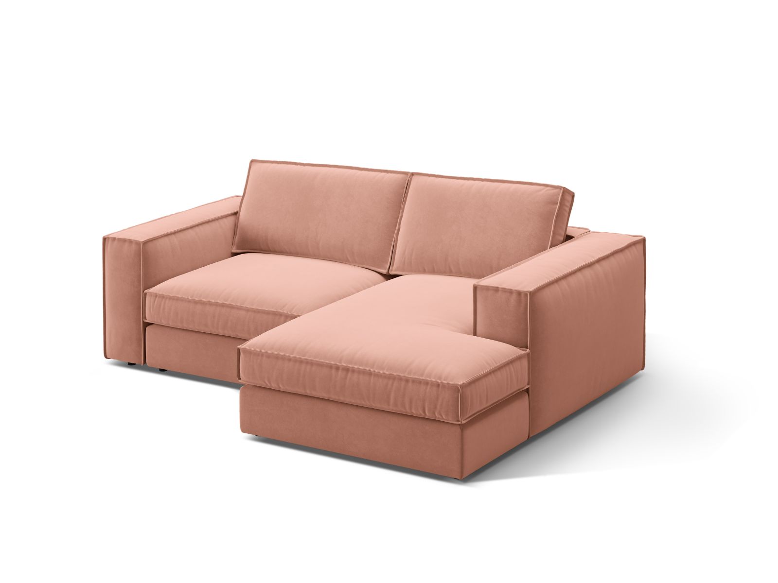 Velvet Modular Right Corner Sofa, "Pola", 2 Seats, 226x158x88