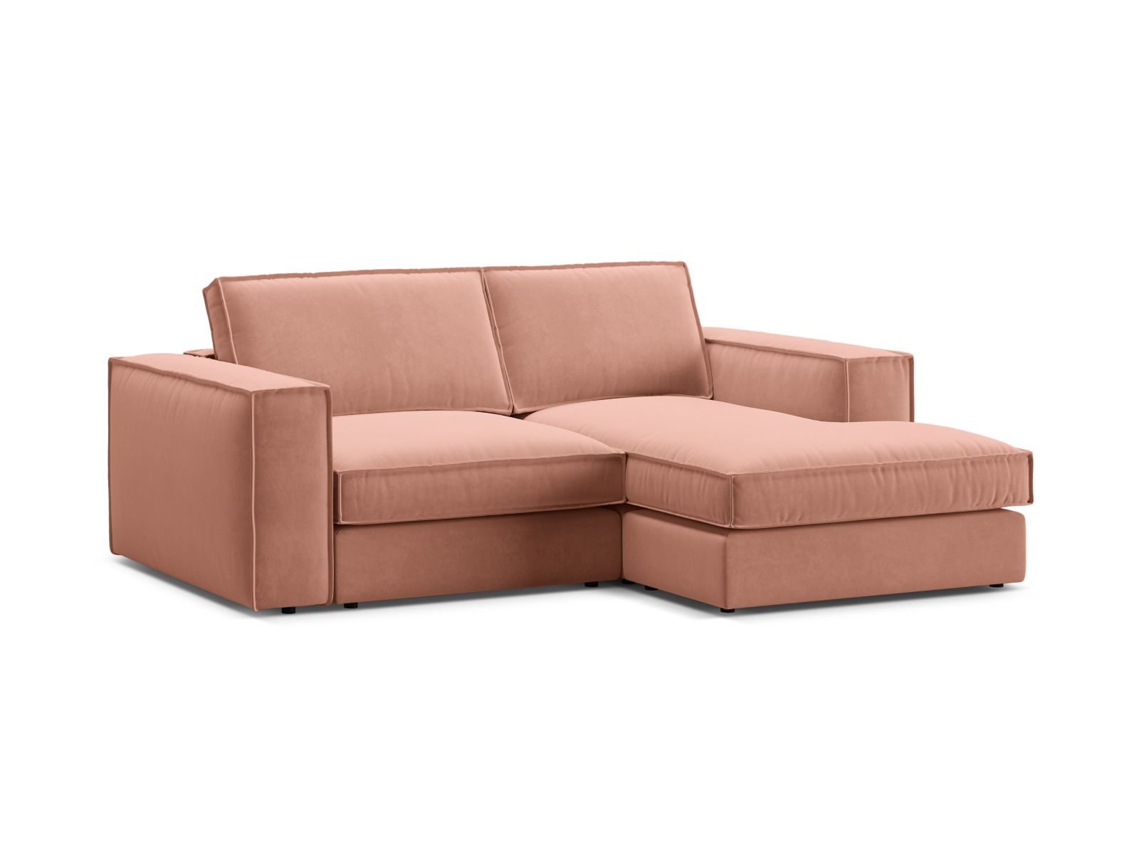 Velvet Modular Right Corner Sofa, "Pola", 2 Seats, 226x158x88