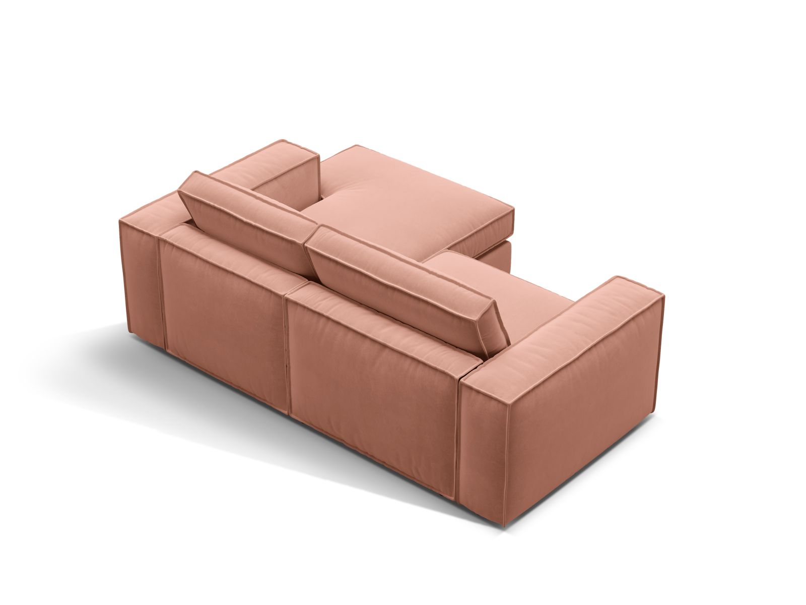 Velvet Modular Right Corner Sofa, "Pola", 2 Seats, 226x158x88