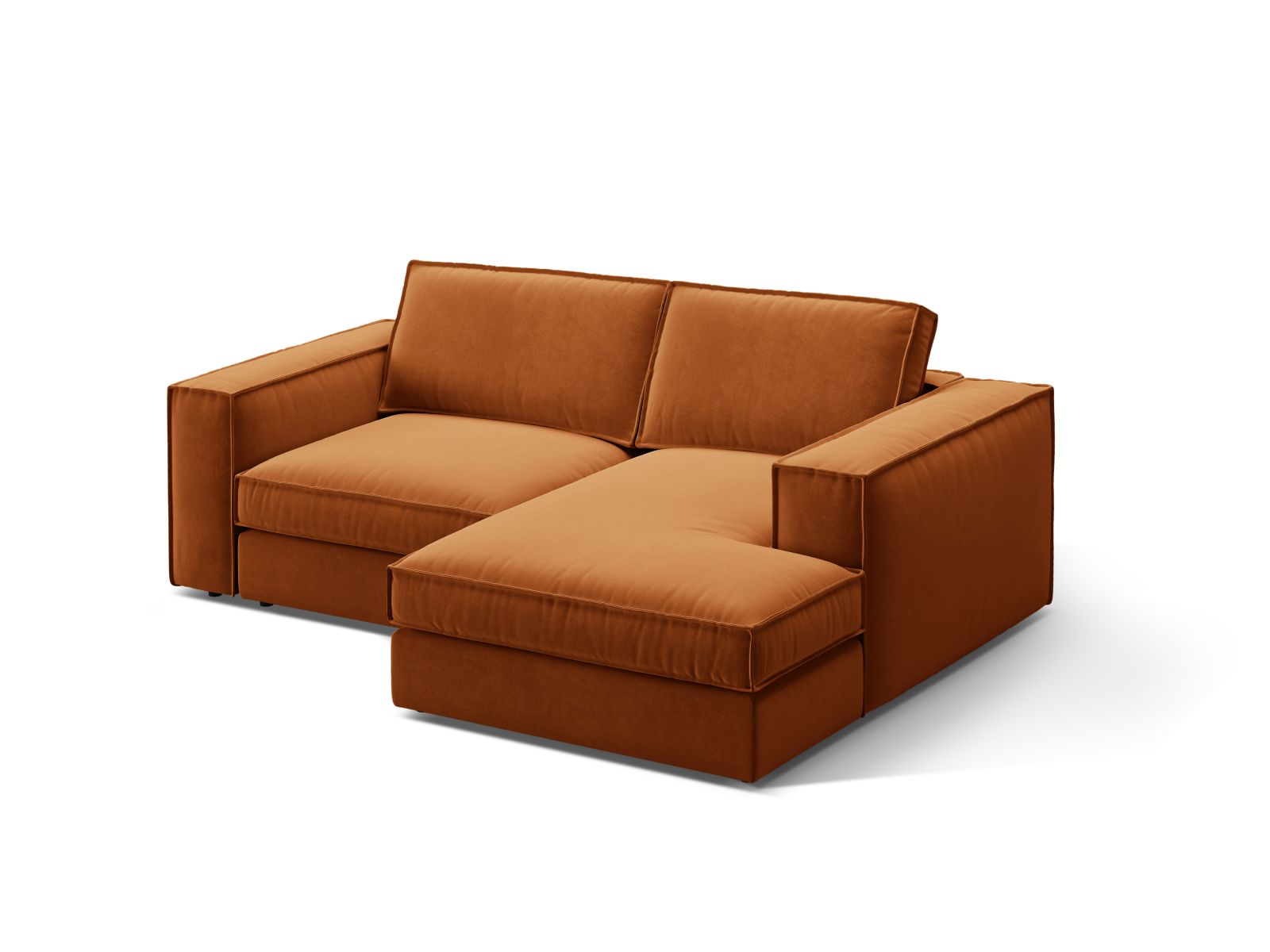 Velvet Modular Right Corner Sofa, "Pola", 2 Seats, 226x158x88