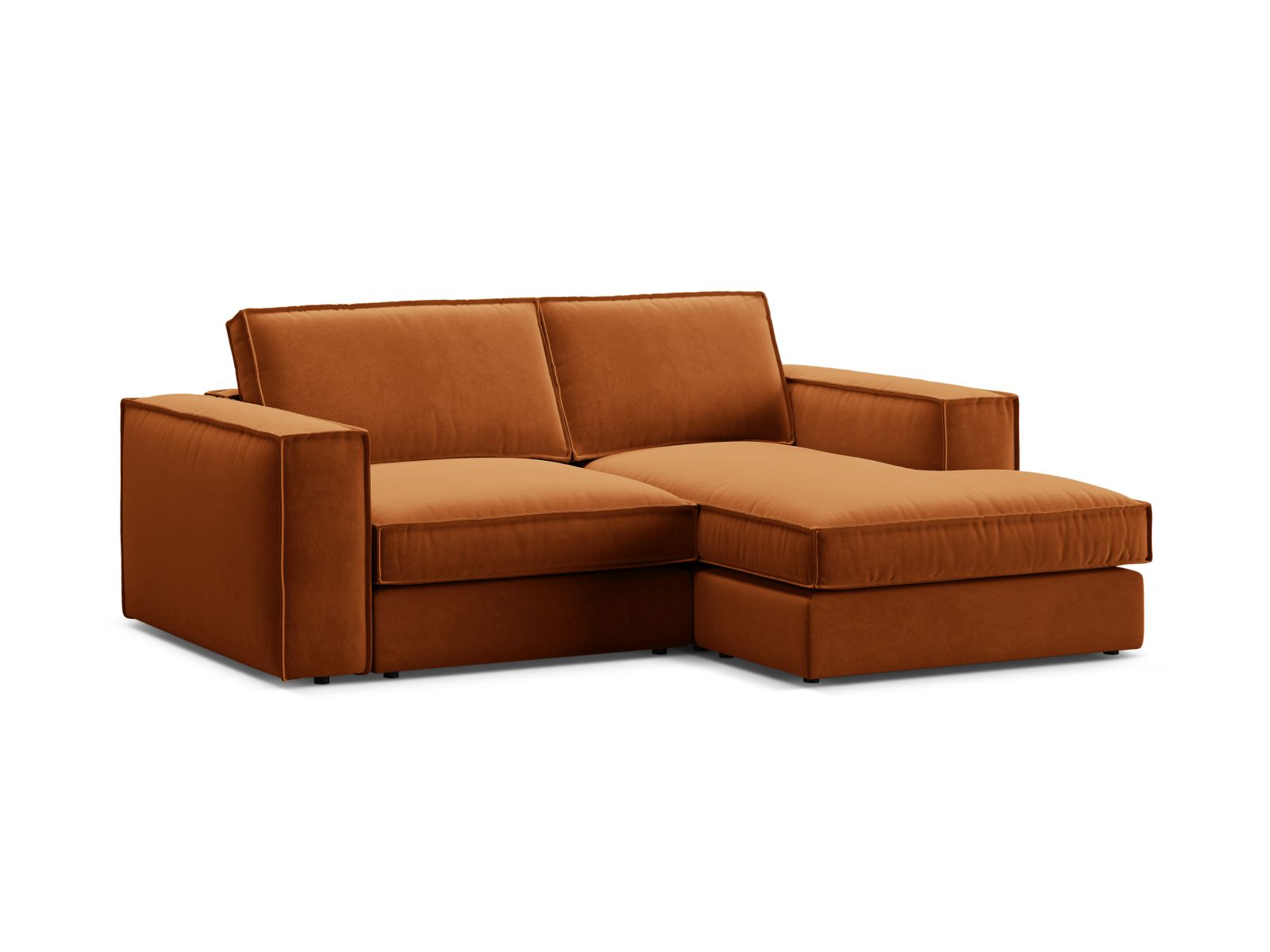 Velvet Modular Right Corner Sofa, "Pola", 2 Seats, 226x158x88