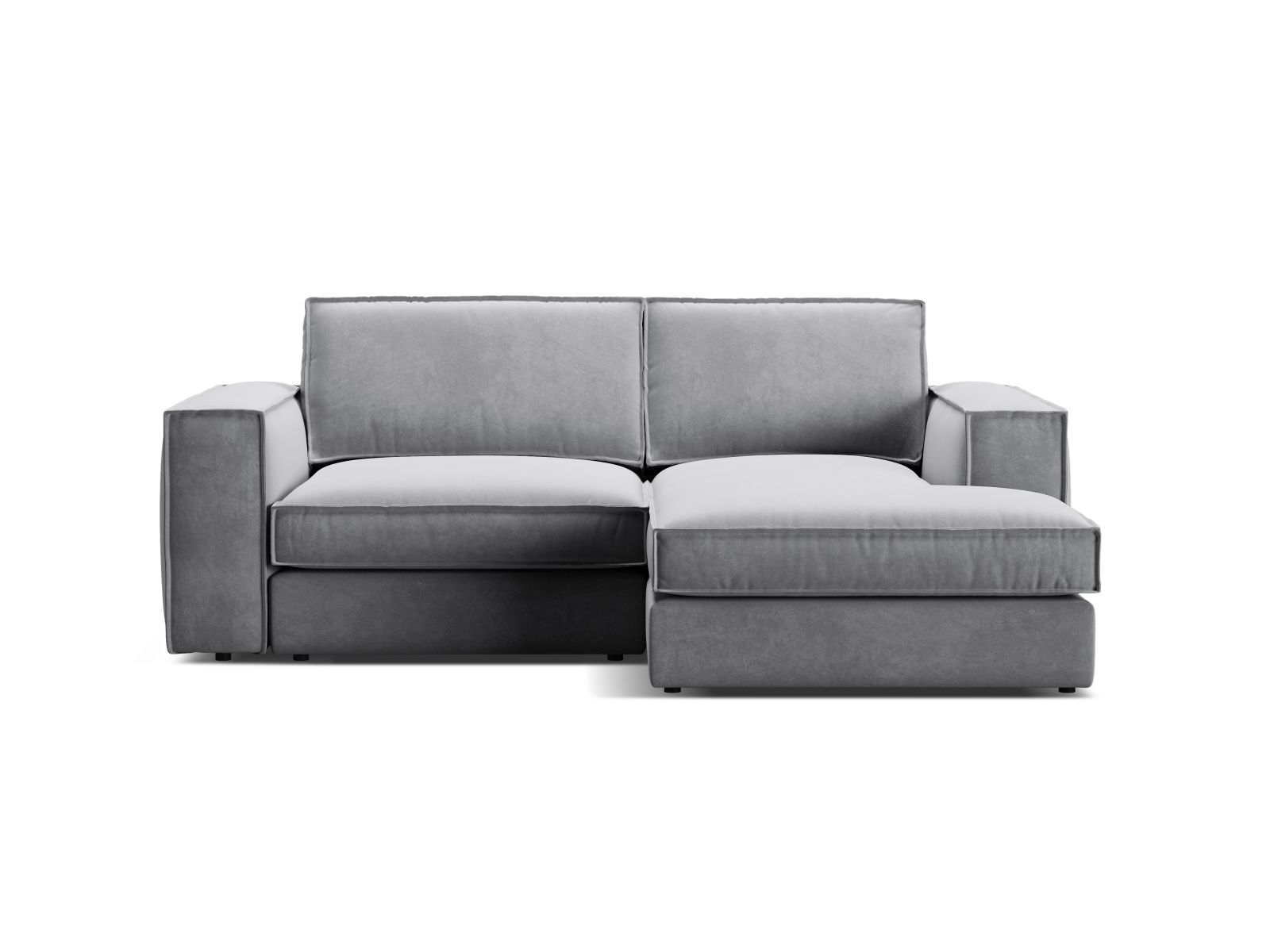 Velvet Modular Right Corner Sofa, "Pola", 2 Seats, 226x158x88