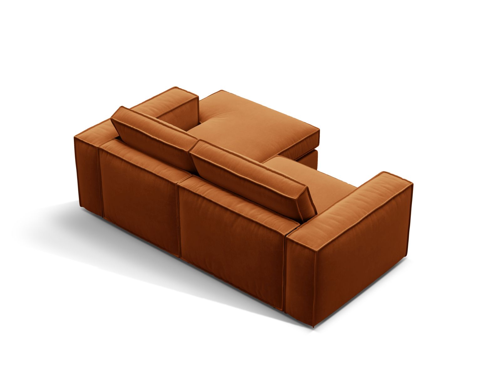 Velvet Modular Right Corner Sofa, "Pola", 2 Seats, 226x158x88