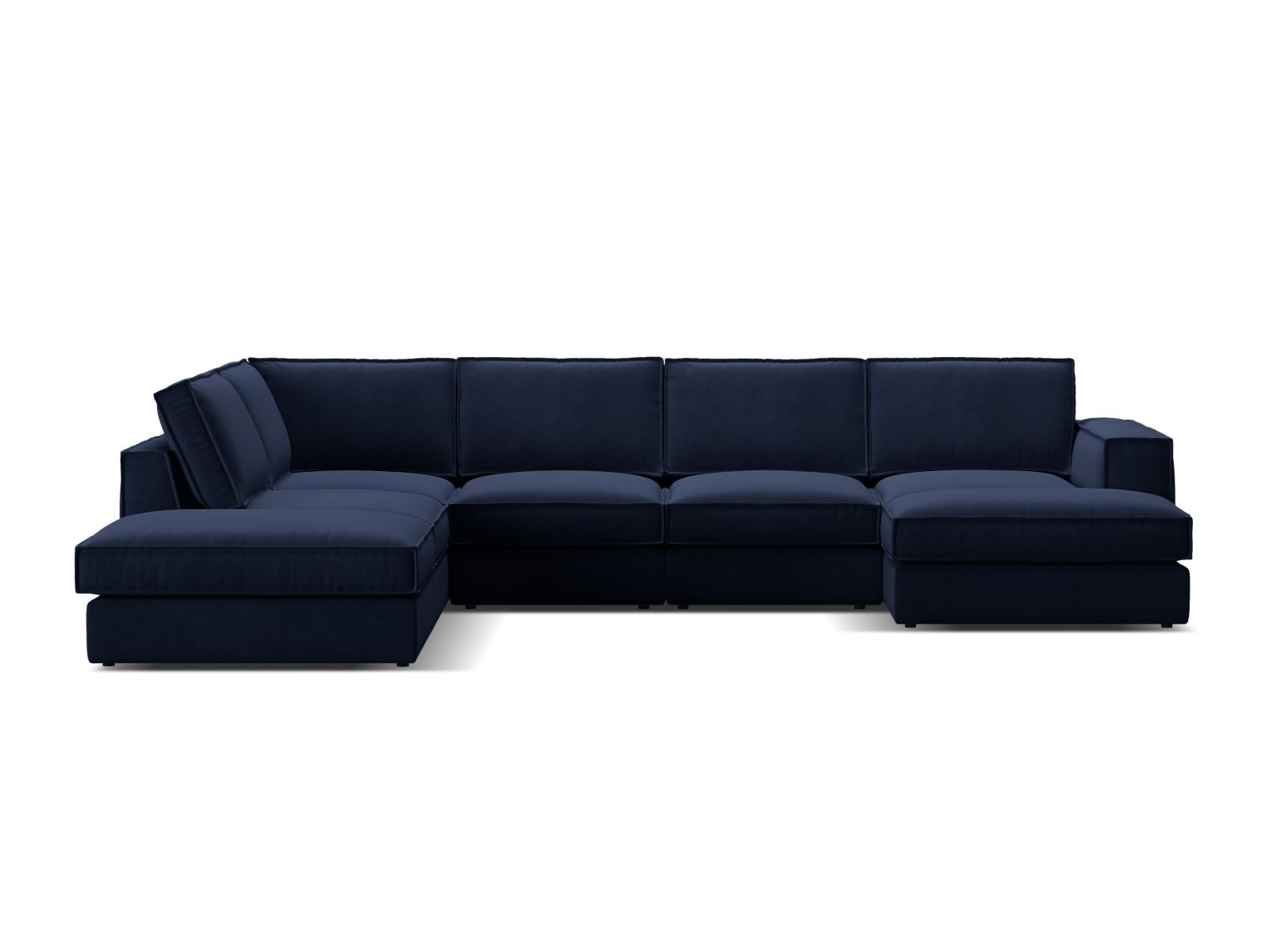 Velvet Modular Panoramic Left Corner Sofa, "Pola", 5 Seats, 362x259x88