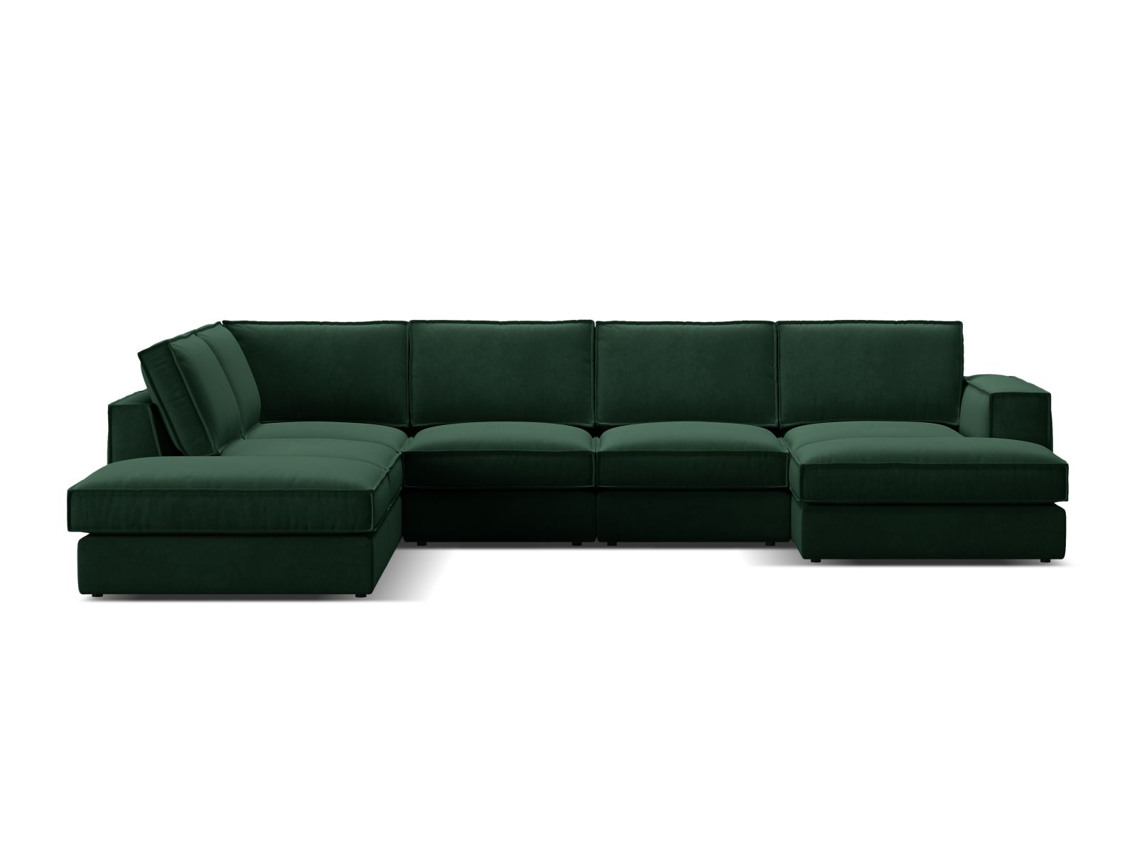 Velvet Modular Panoramic Left Corner Sofa, "Pola", 5 Seats, 362x259x88