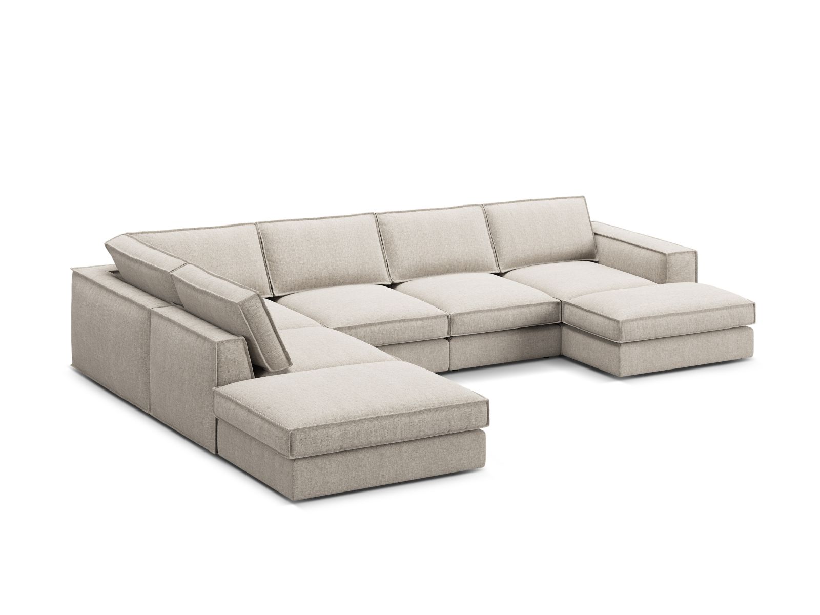 Modular Panoramic Left Corner Sofa, "Pola", 5 Seats, 362x259x88