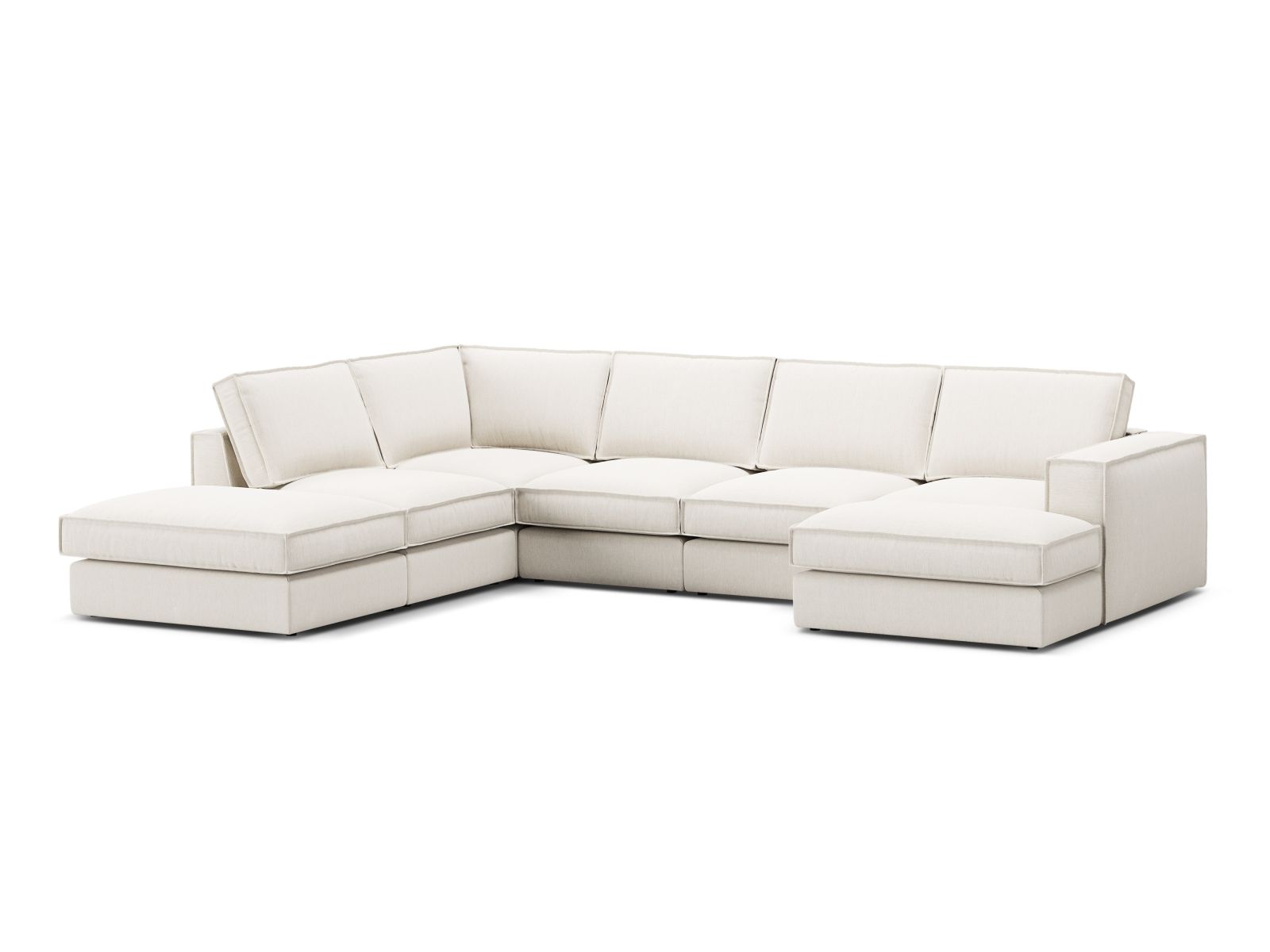 Modular Panoramic Left Corner Sofa, "Pola", 5 Seats, 362x259x88